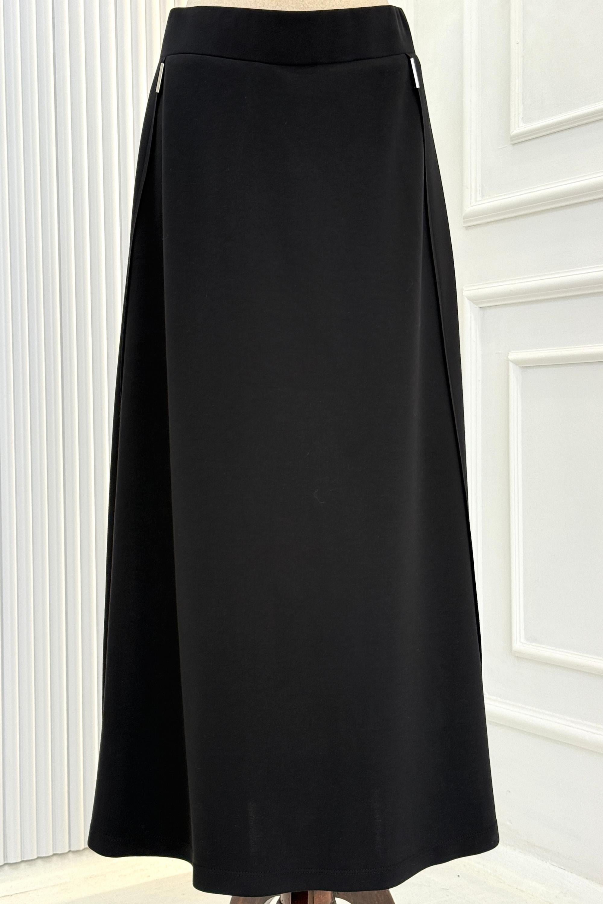 Büyük Beden Tensel Örme Etek Siyah OTW2710