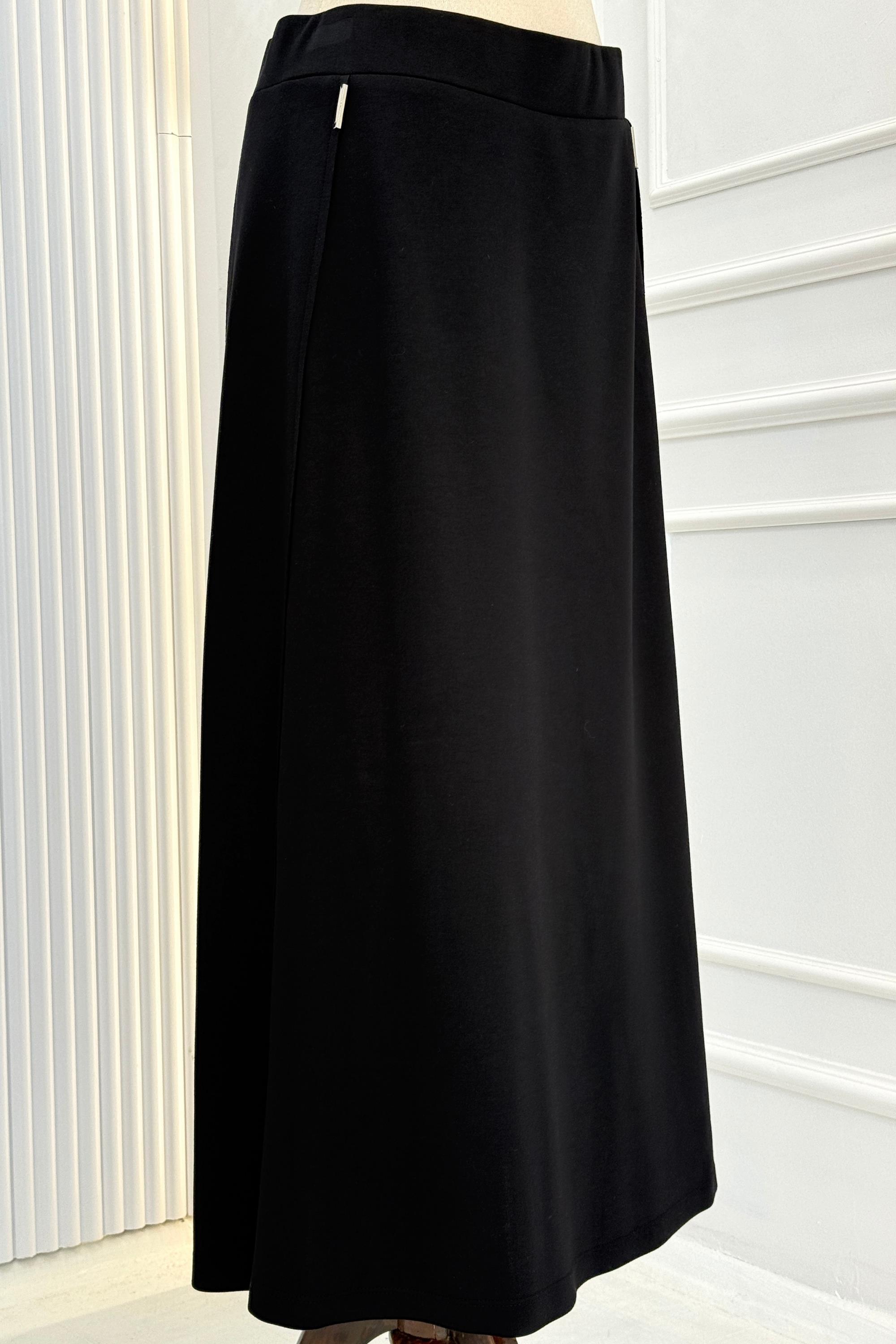 Büyük Beden Tensel Örme Etek Siyah OTW2710