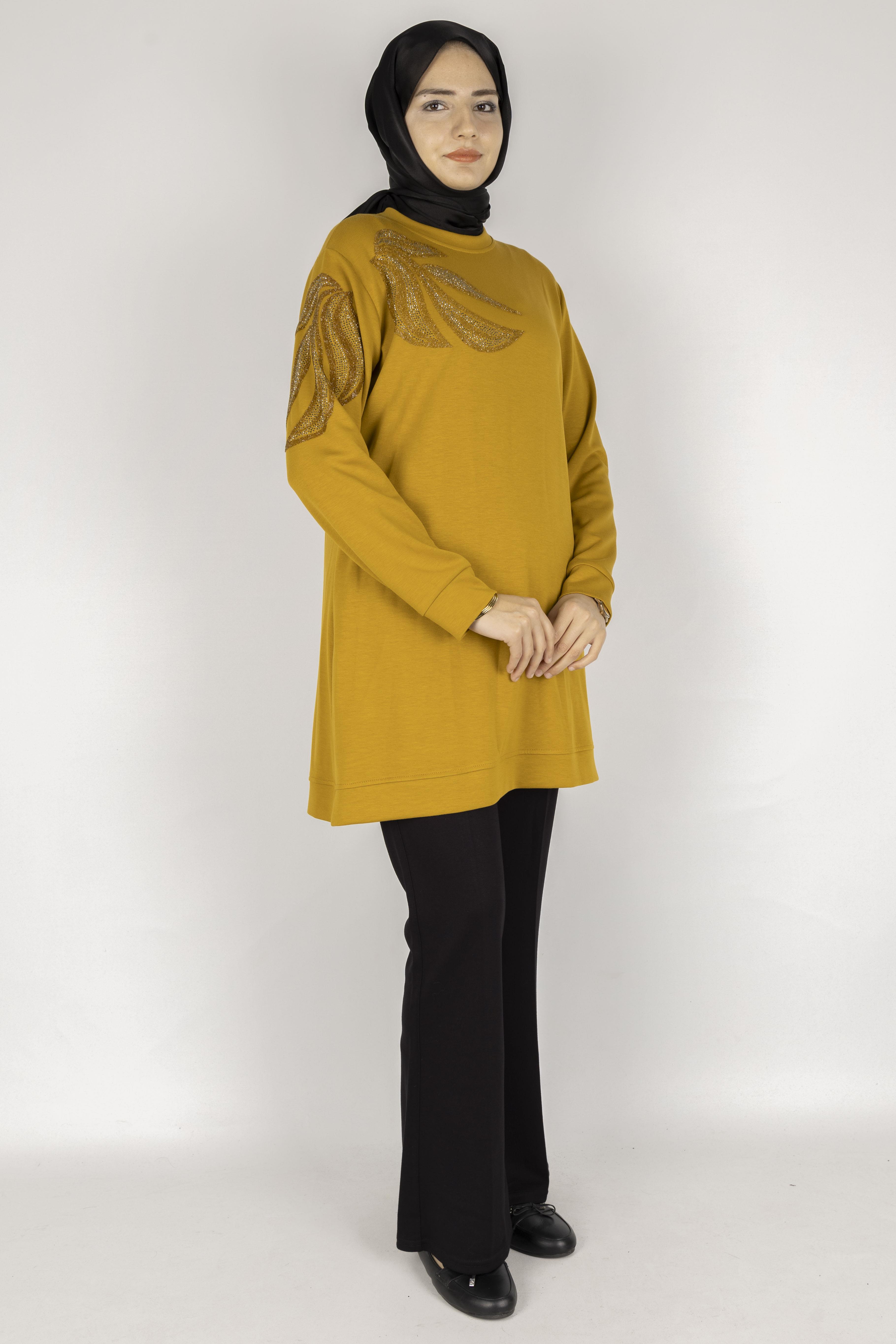 Büyük Beden Tunik Hardal OTW2117