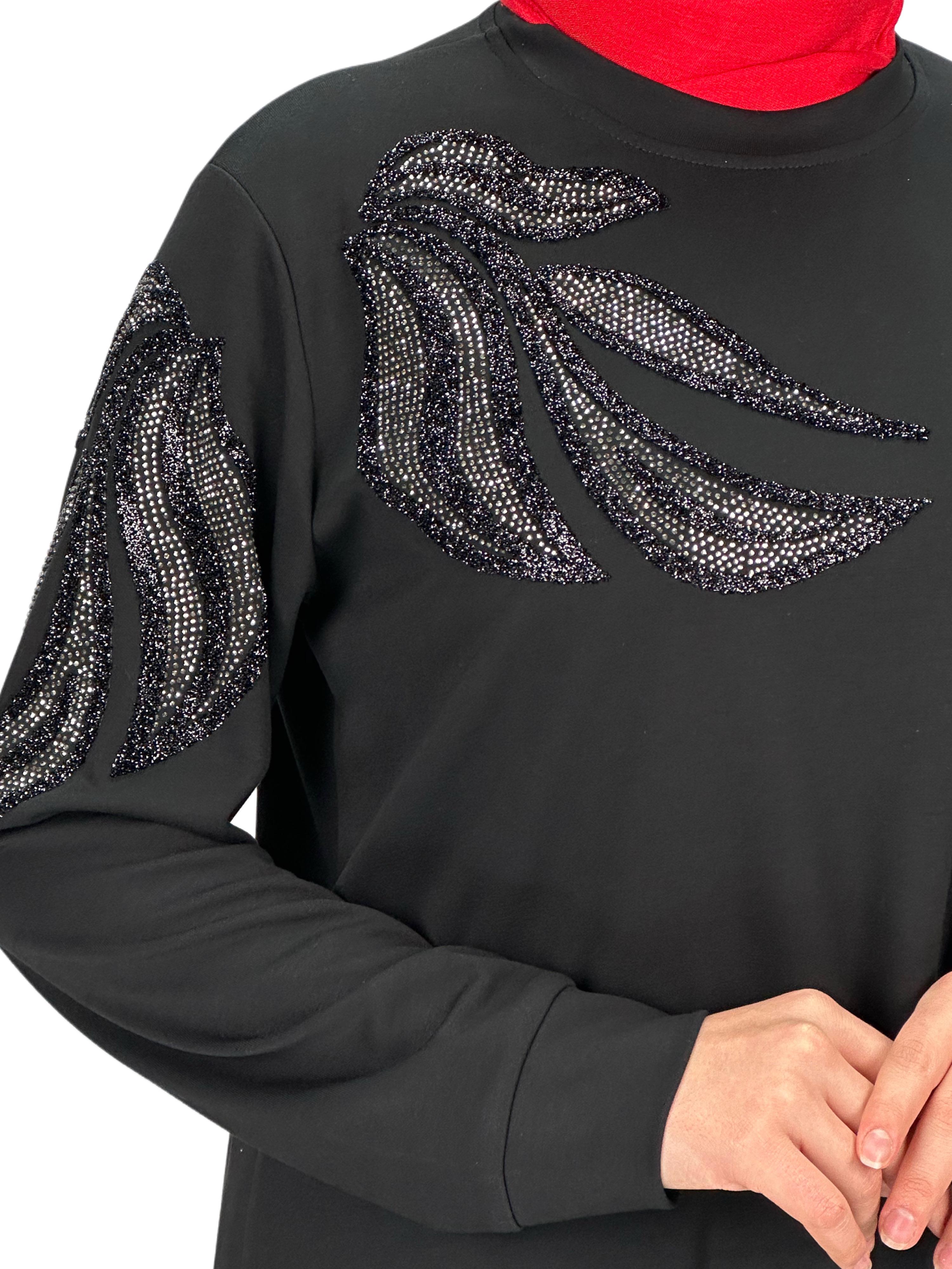 Büyük Beden Tunik Siyah OTW2117