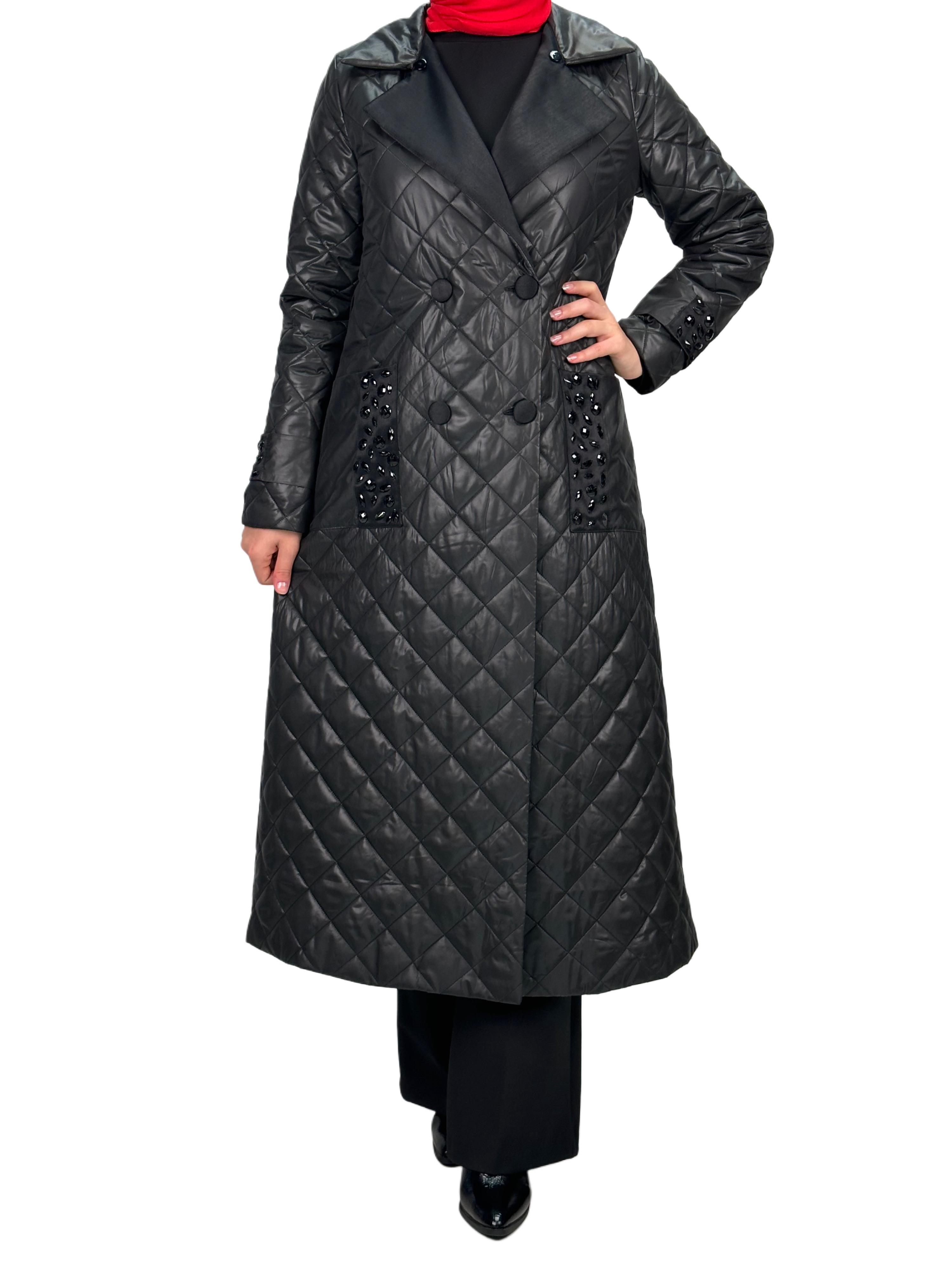 Cebi Taşlı Şişme Mont Siyah OTW36215