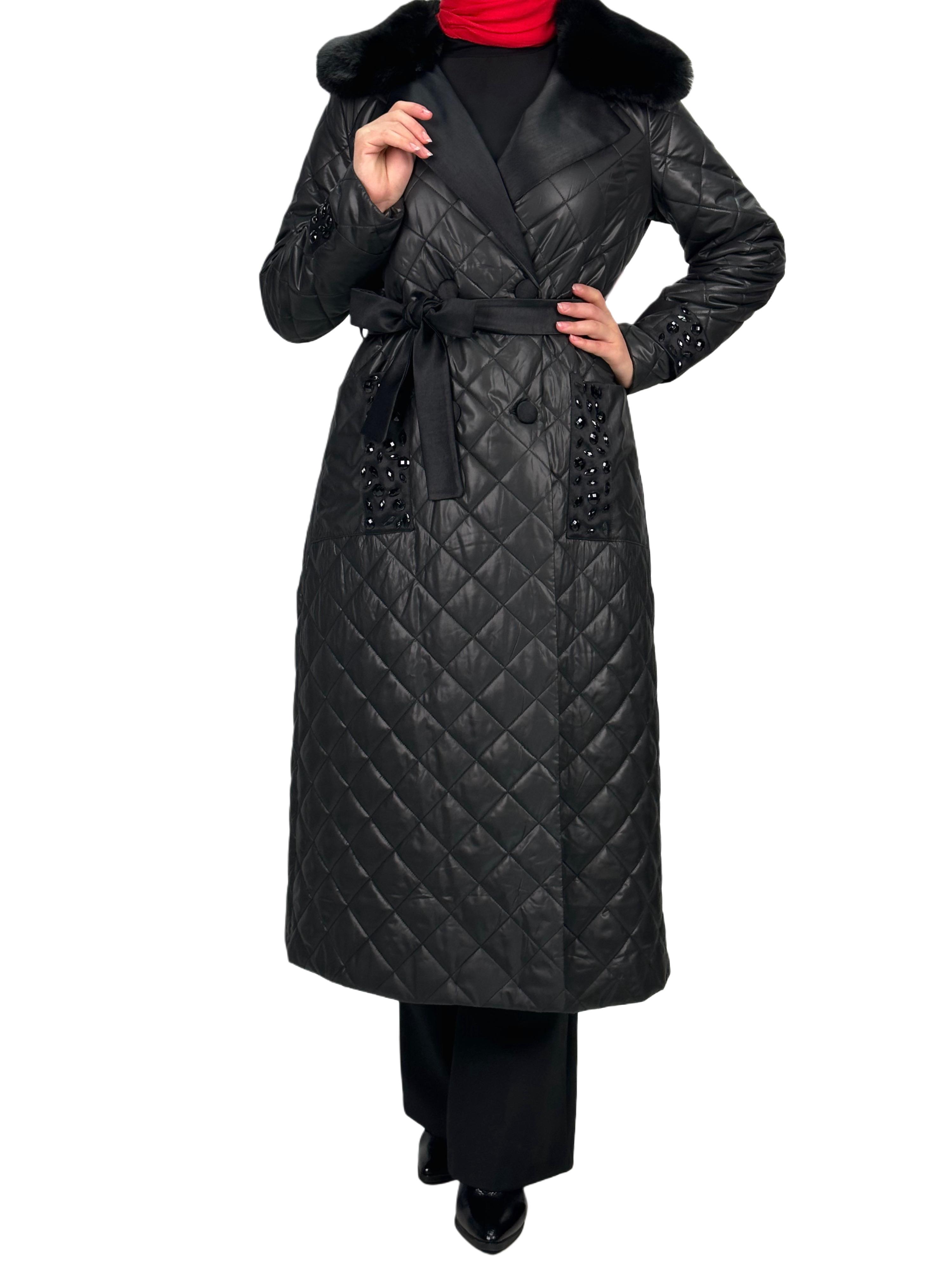 Cebi Taşlı Şişme Mont Siyah OTW36215