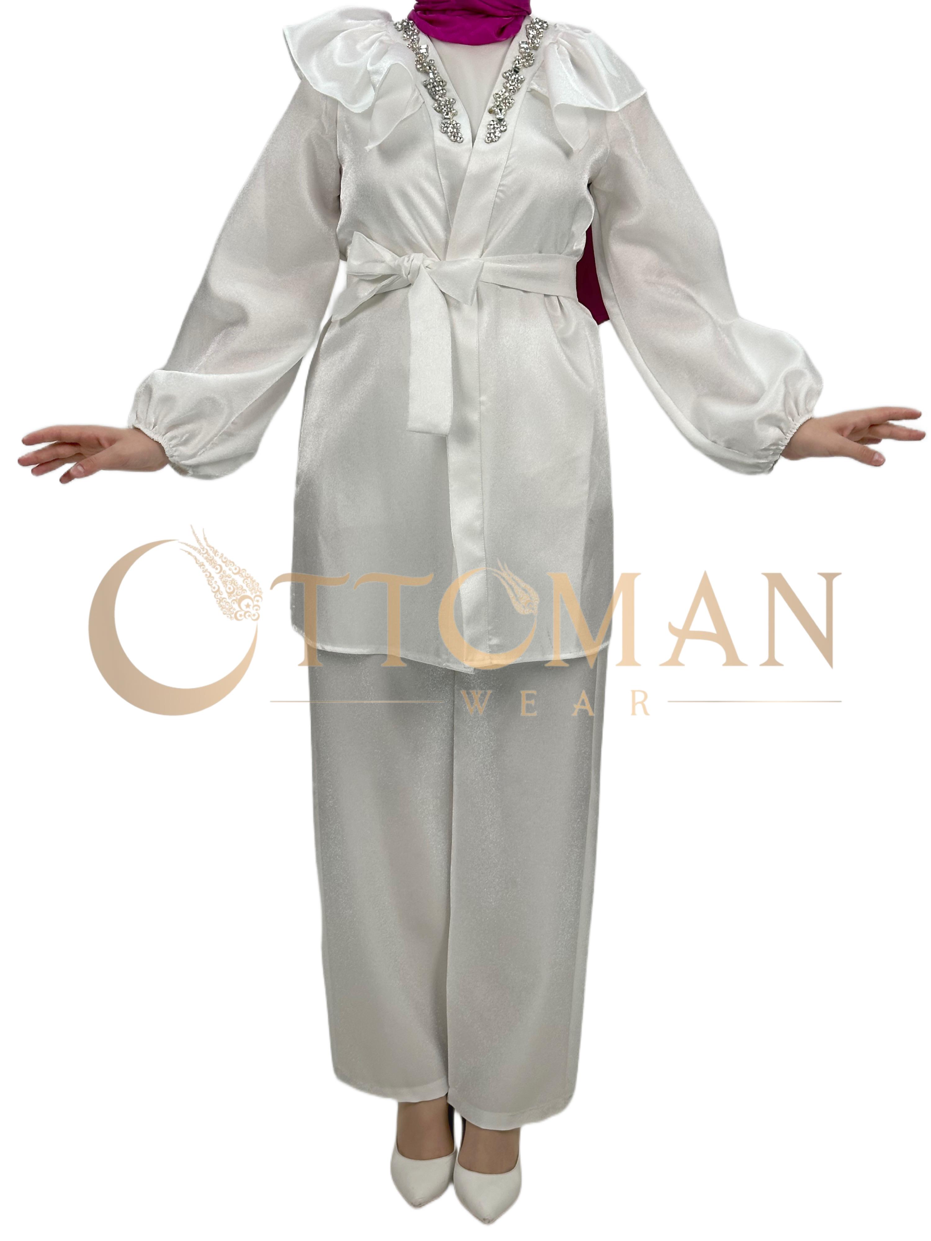 Ceket Pantolon Takım Ekru OTW244