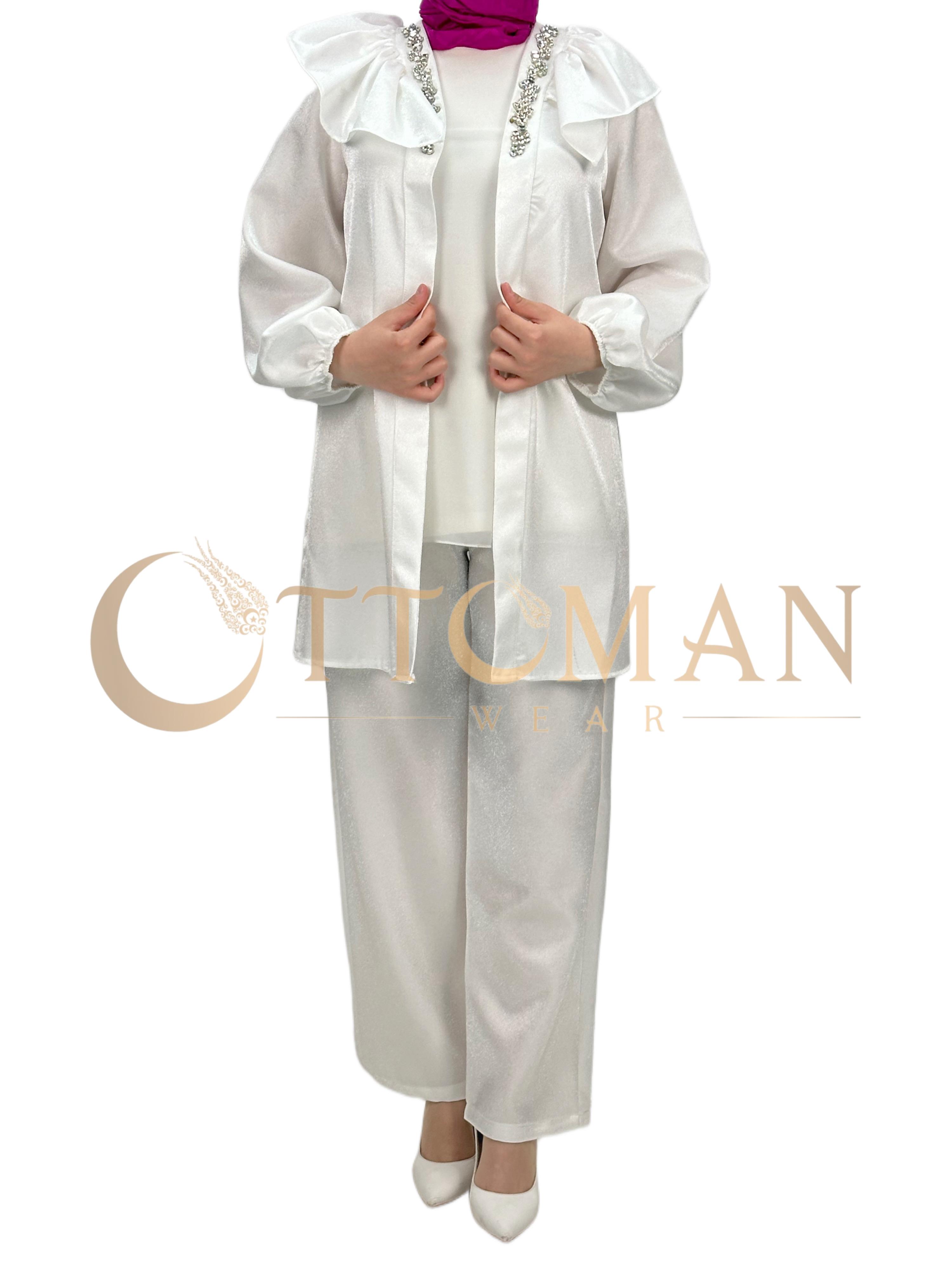 Ceket Pantolon Takım Ekru OTW244