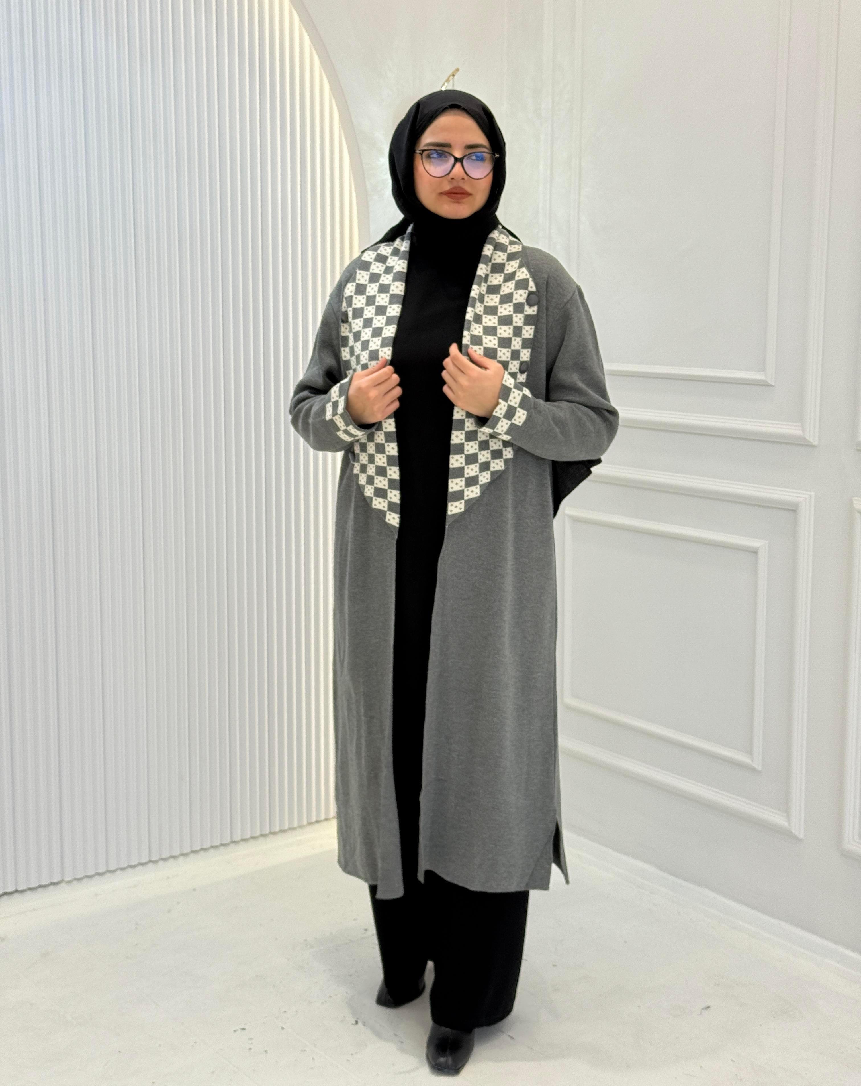 Çelik Örme Triko Hırka Gri OTW116