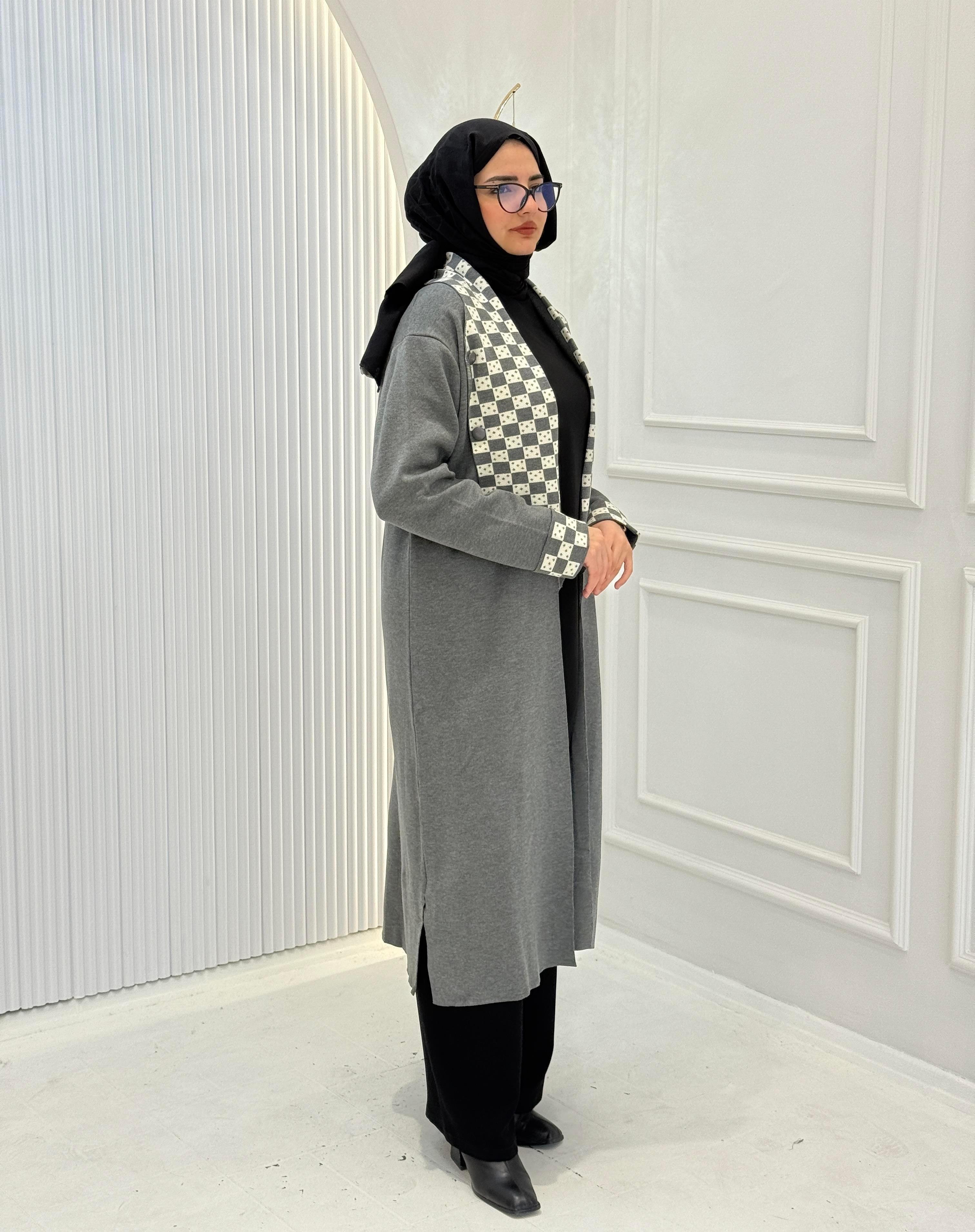 Çelik Örme Triko Hırka Gri OTW116