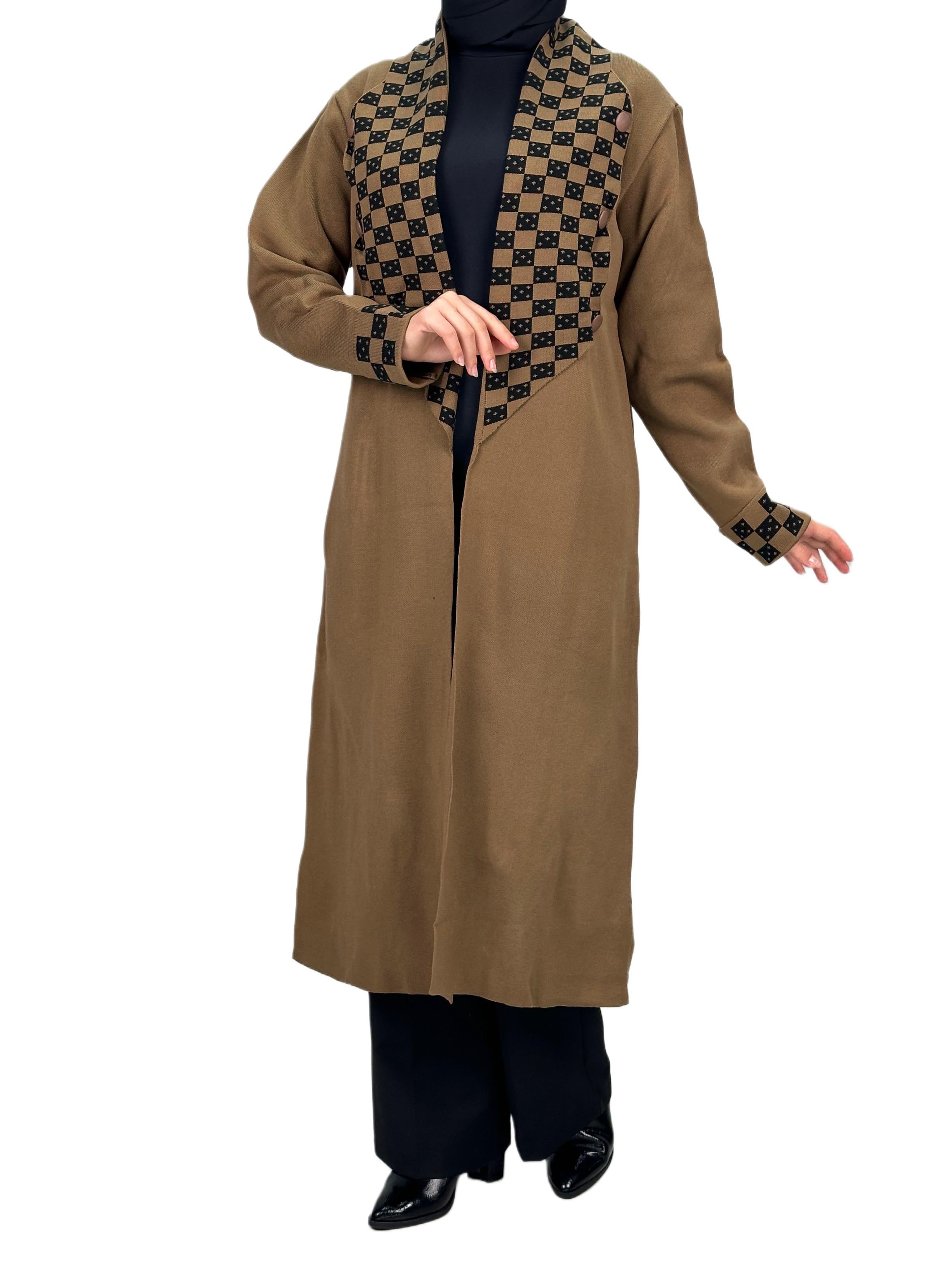 Çelik Örme Triko Hırka Kahve OTW116