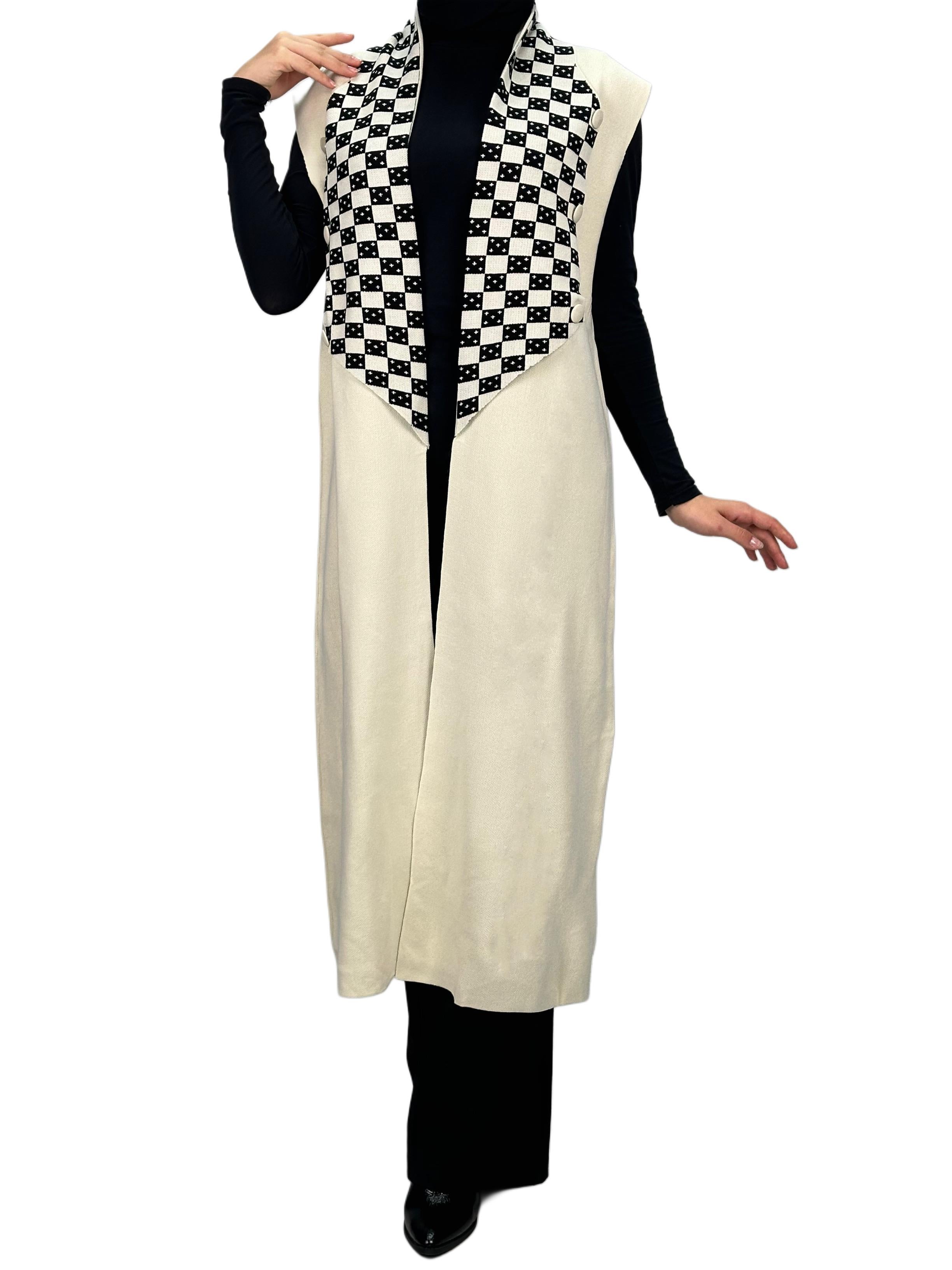 Dama Desen Yelek Krem OTW113