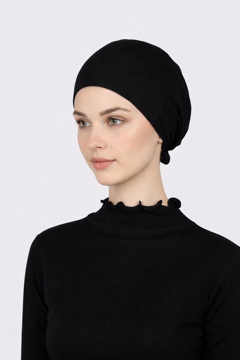 Dikişsiz Penye Bone Siyah OTW4380