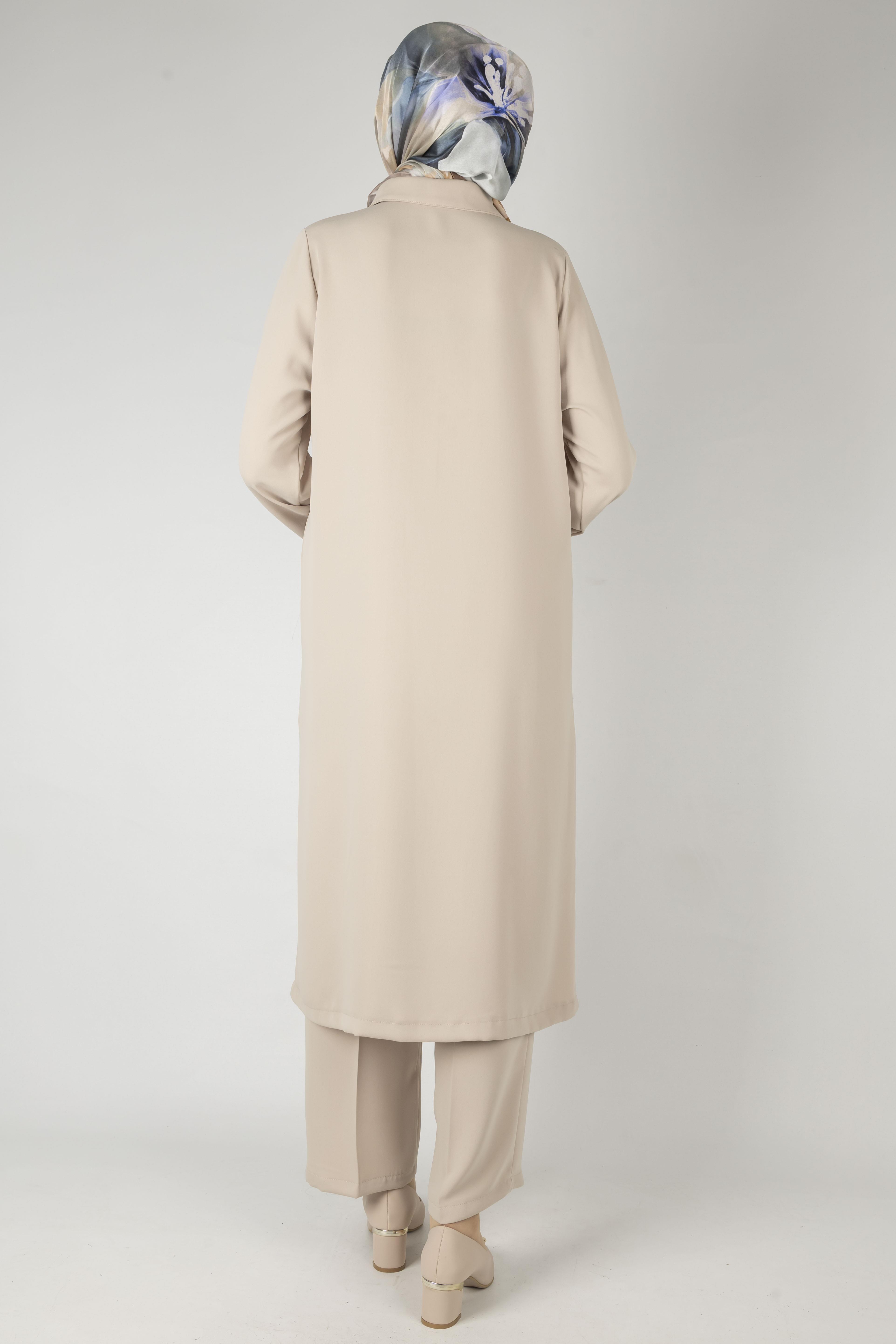 Düğme Detaylı Tunik Pantolon Takım Taş OTW2188