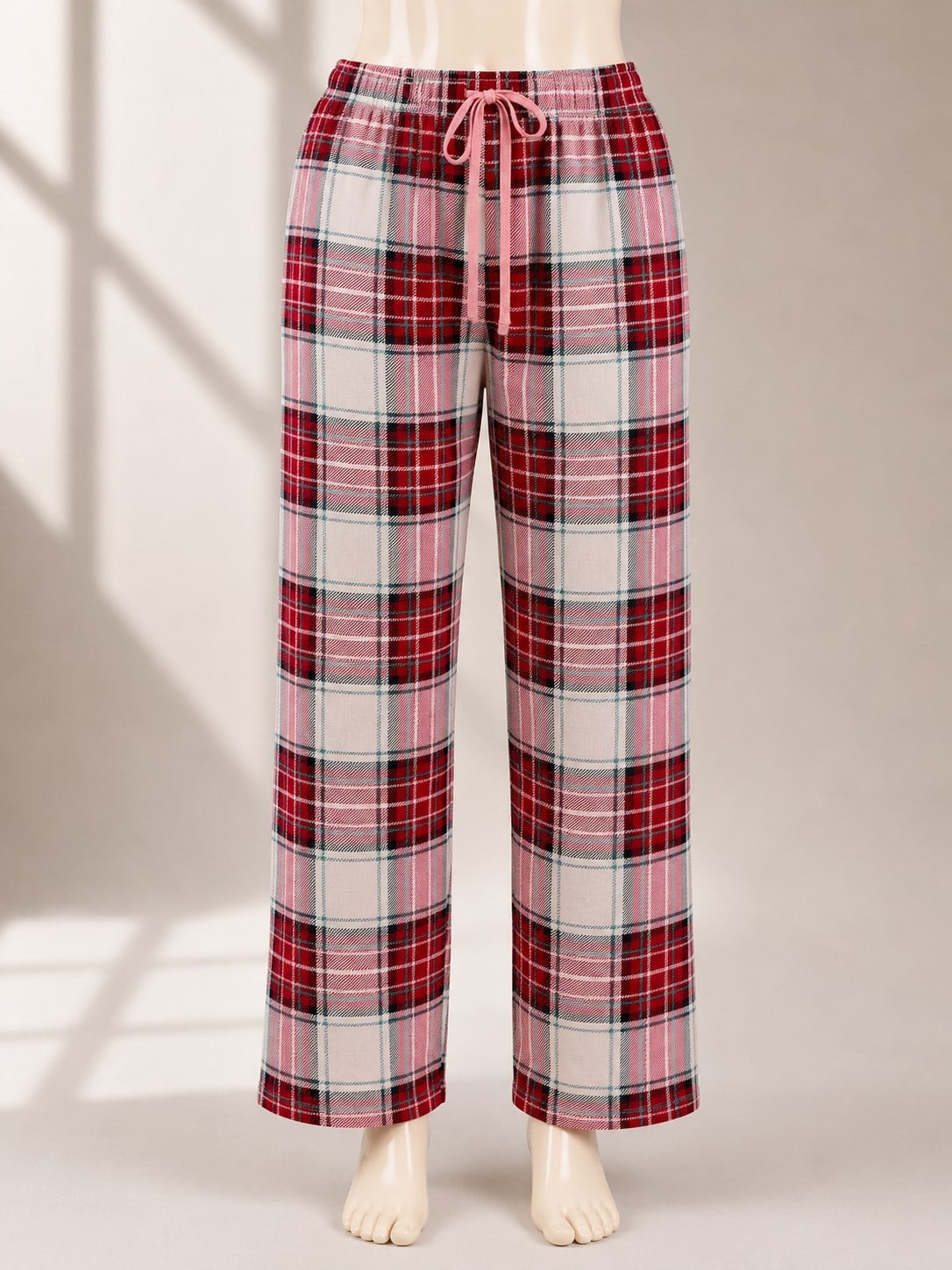 Ekose Desenli Pijama Takımı Kırmızı OTW50501