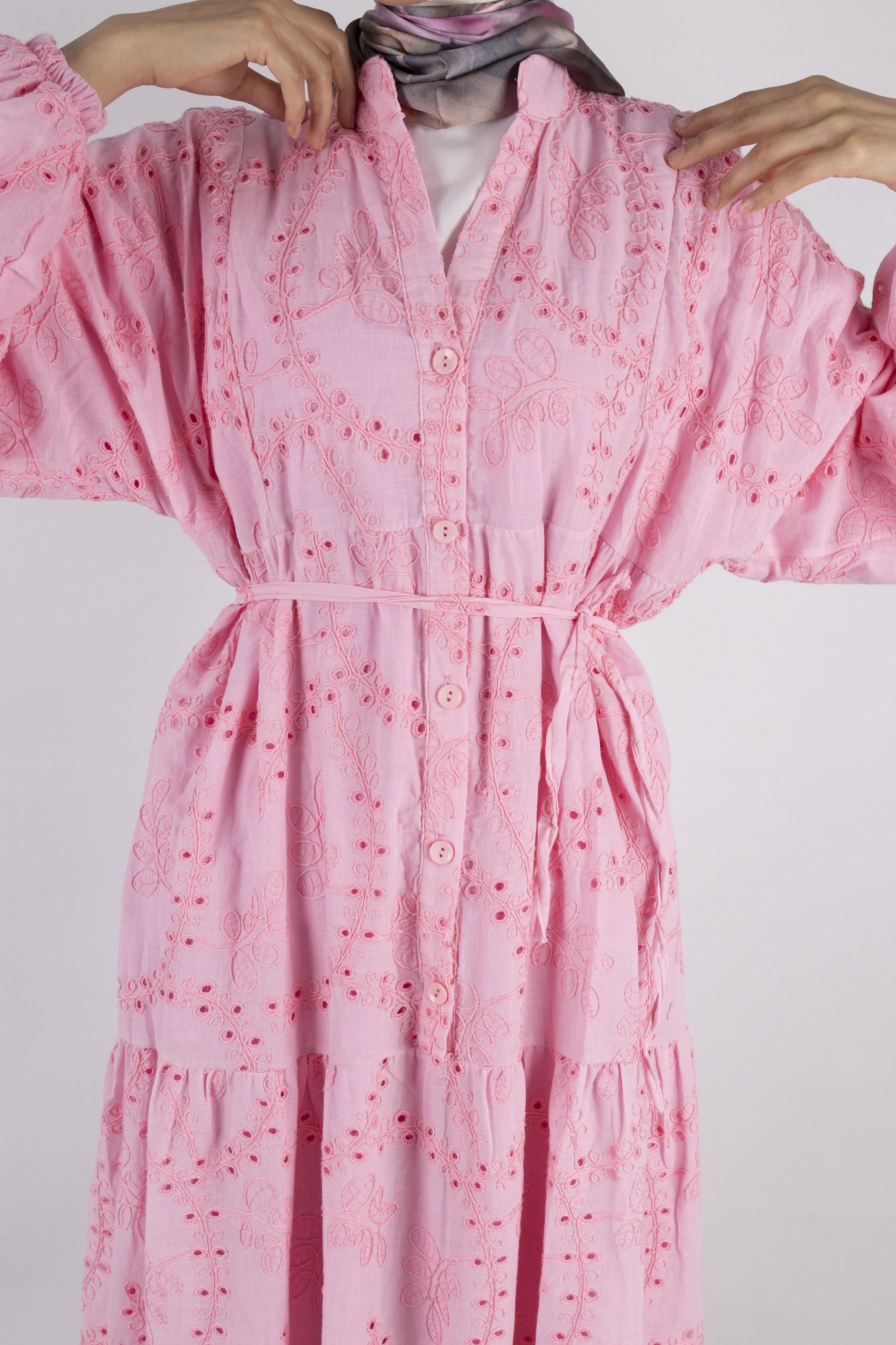 Fisto Elbise Pembe OTW2755