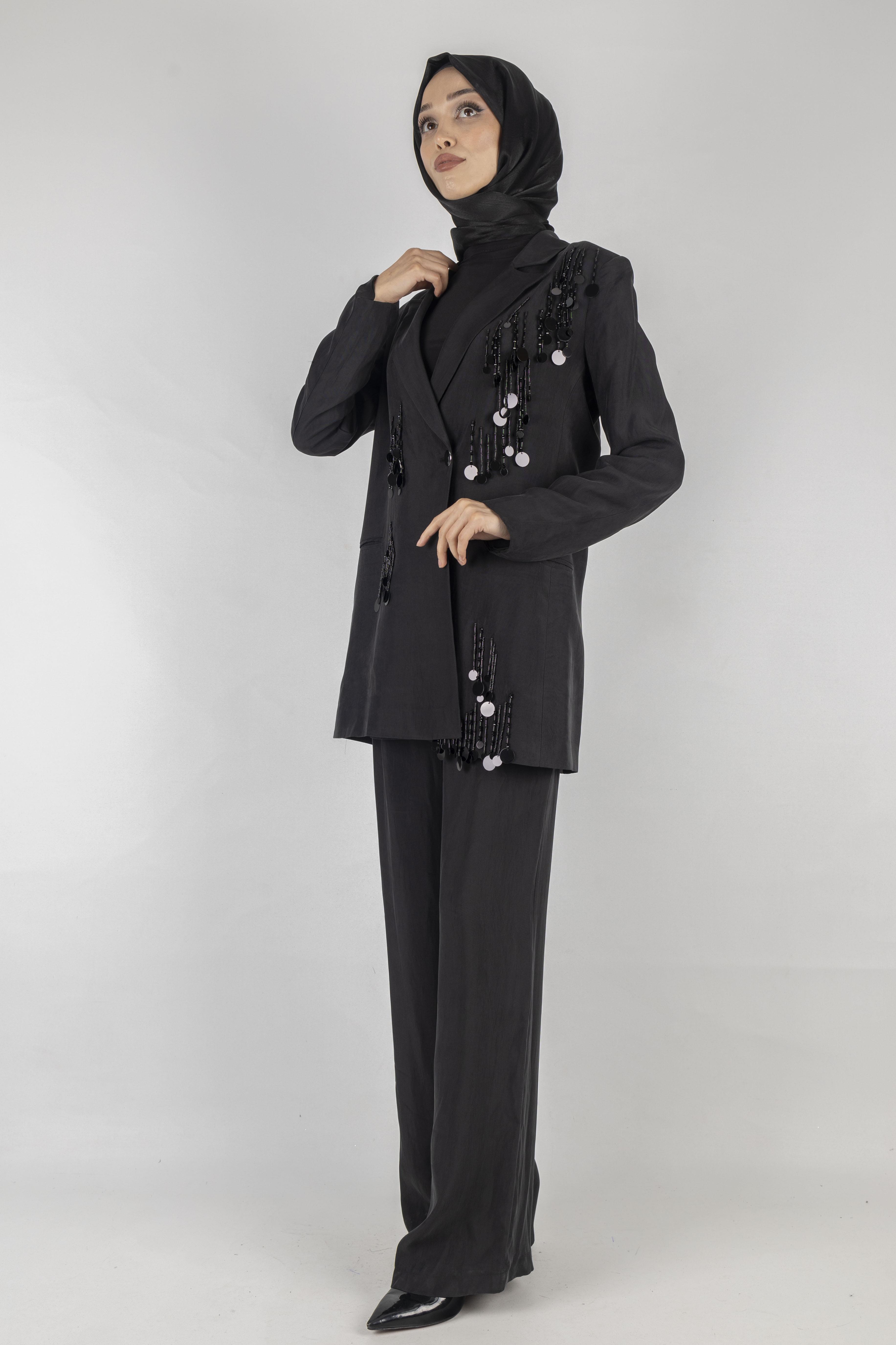 İpek Qupra Ceket Siyah OTW15211