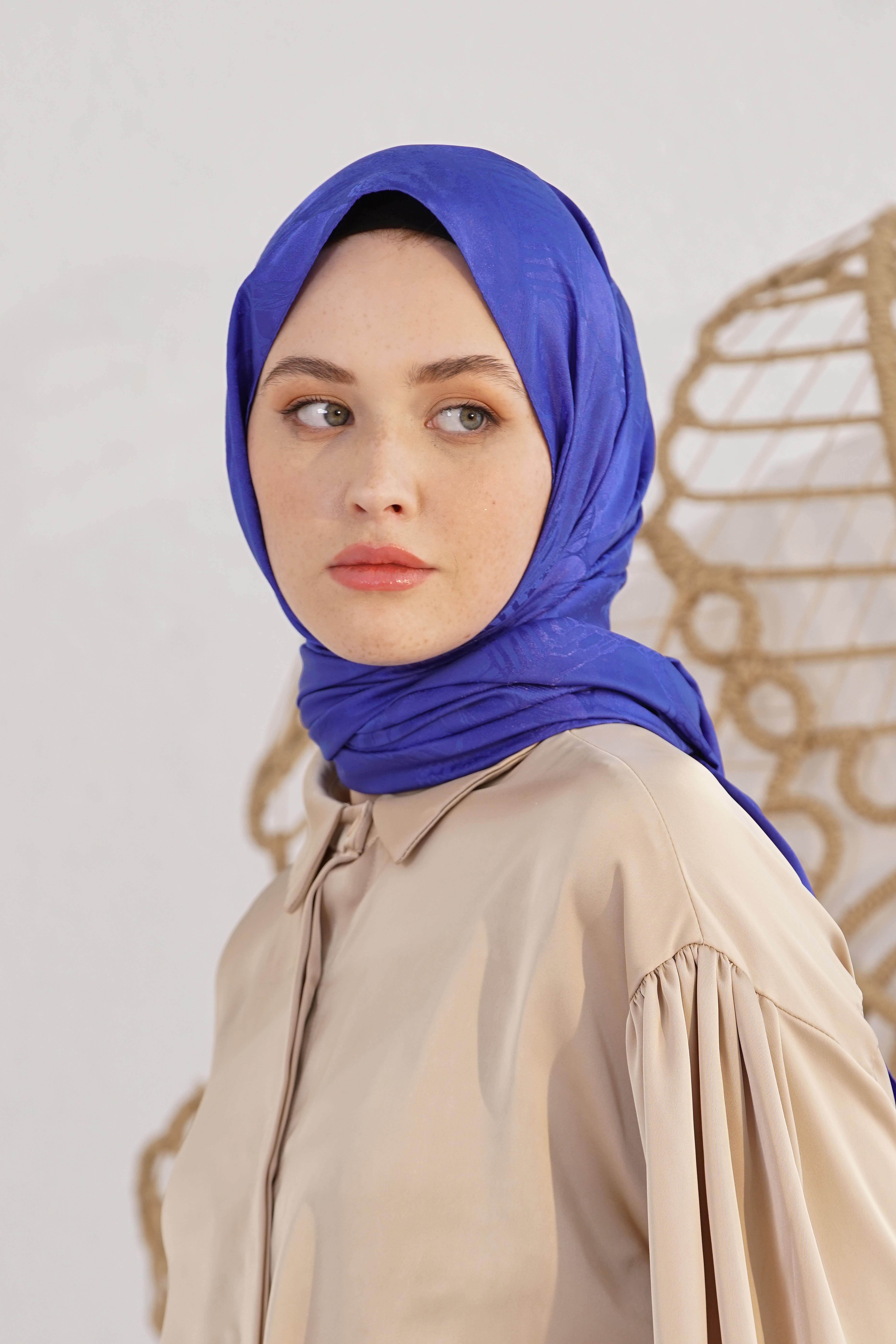 Jakar Retro Şal Saks OTW4261