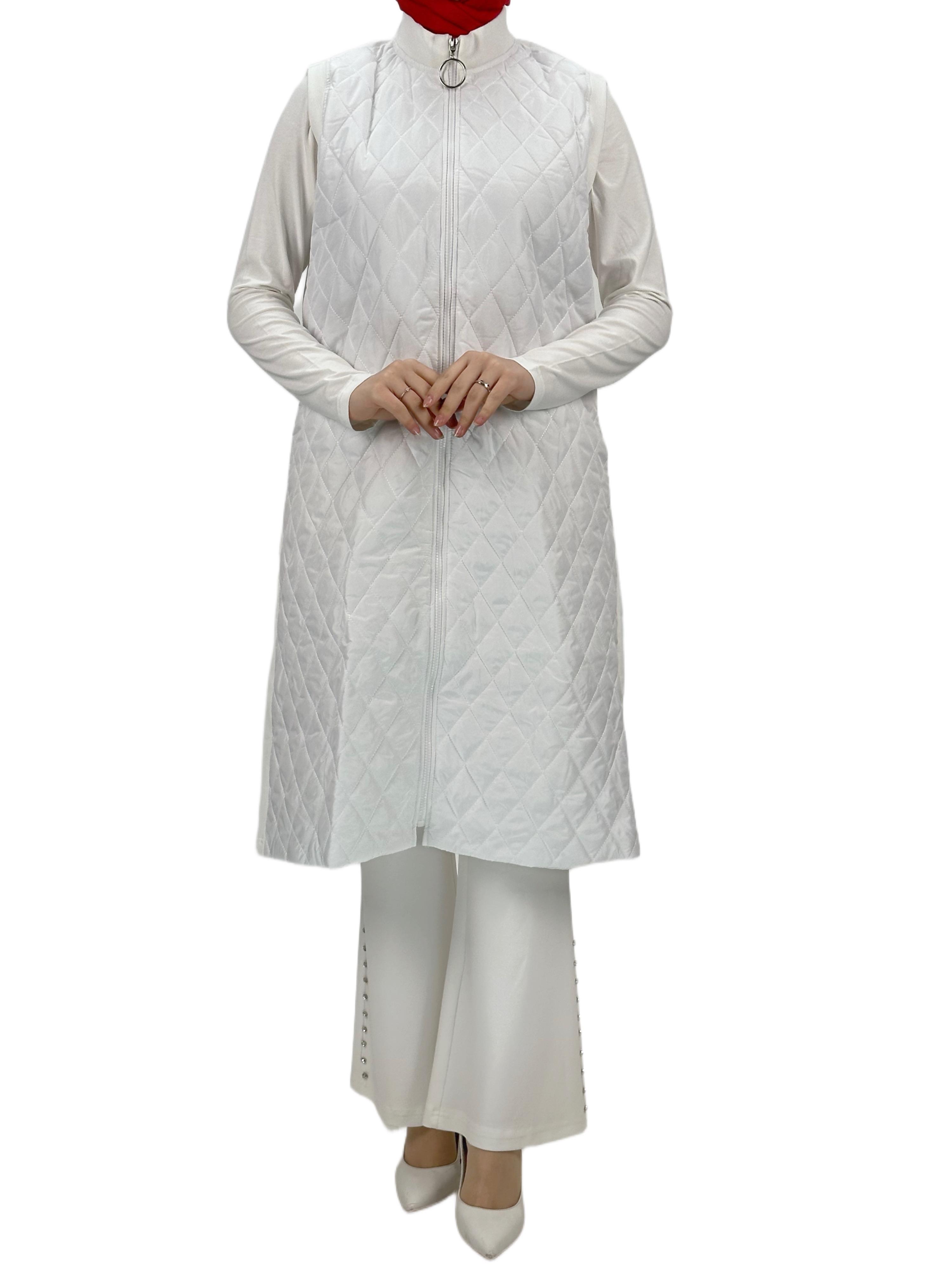 Kapitone Yelek Ekru OTW735