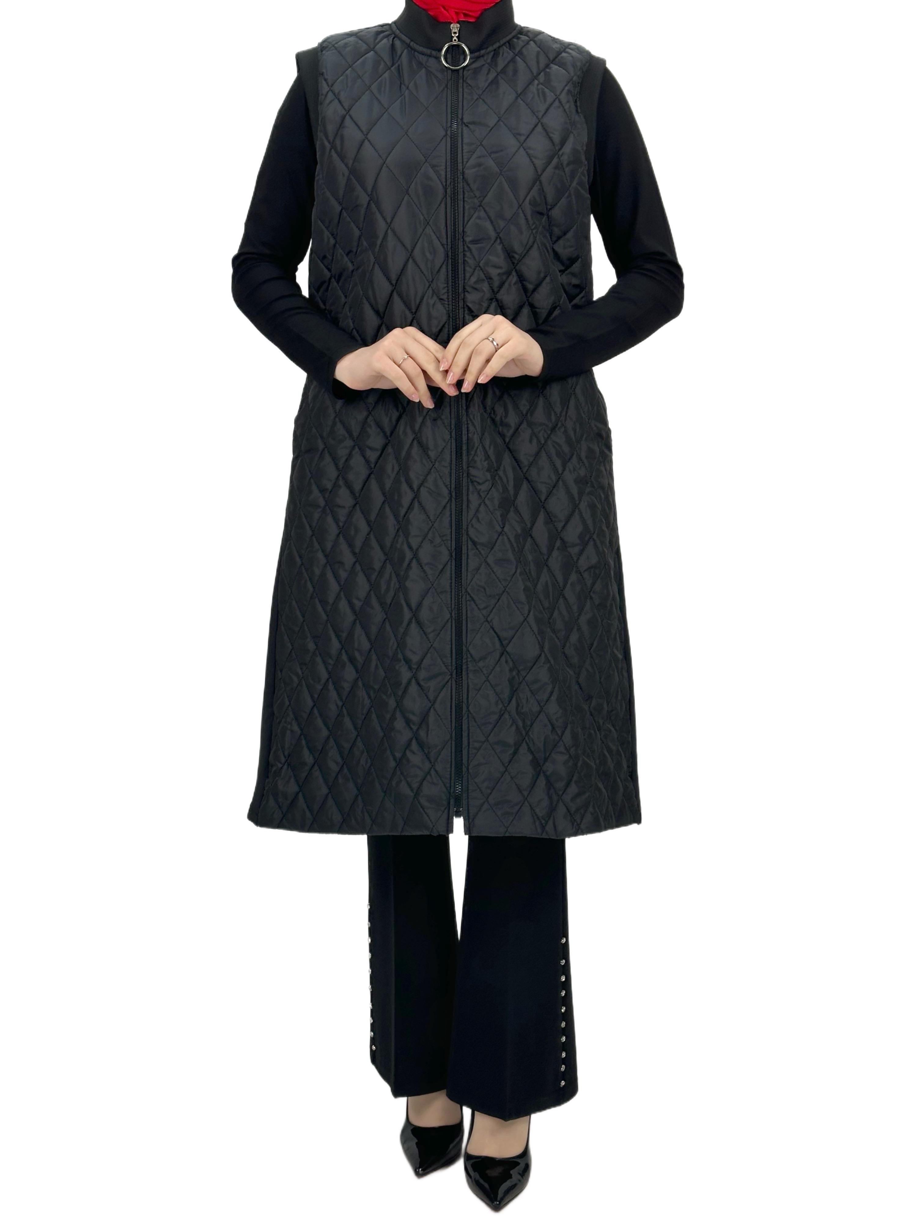 Kapitone Yelek Siyah OTW735