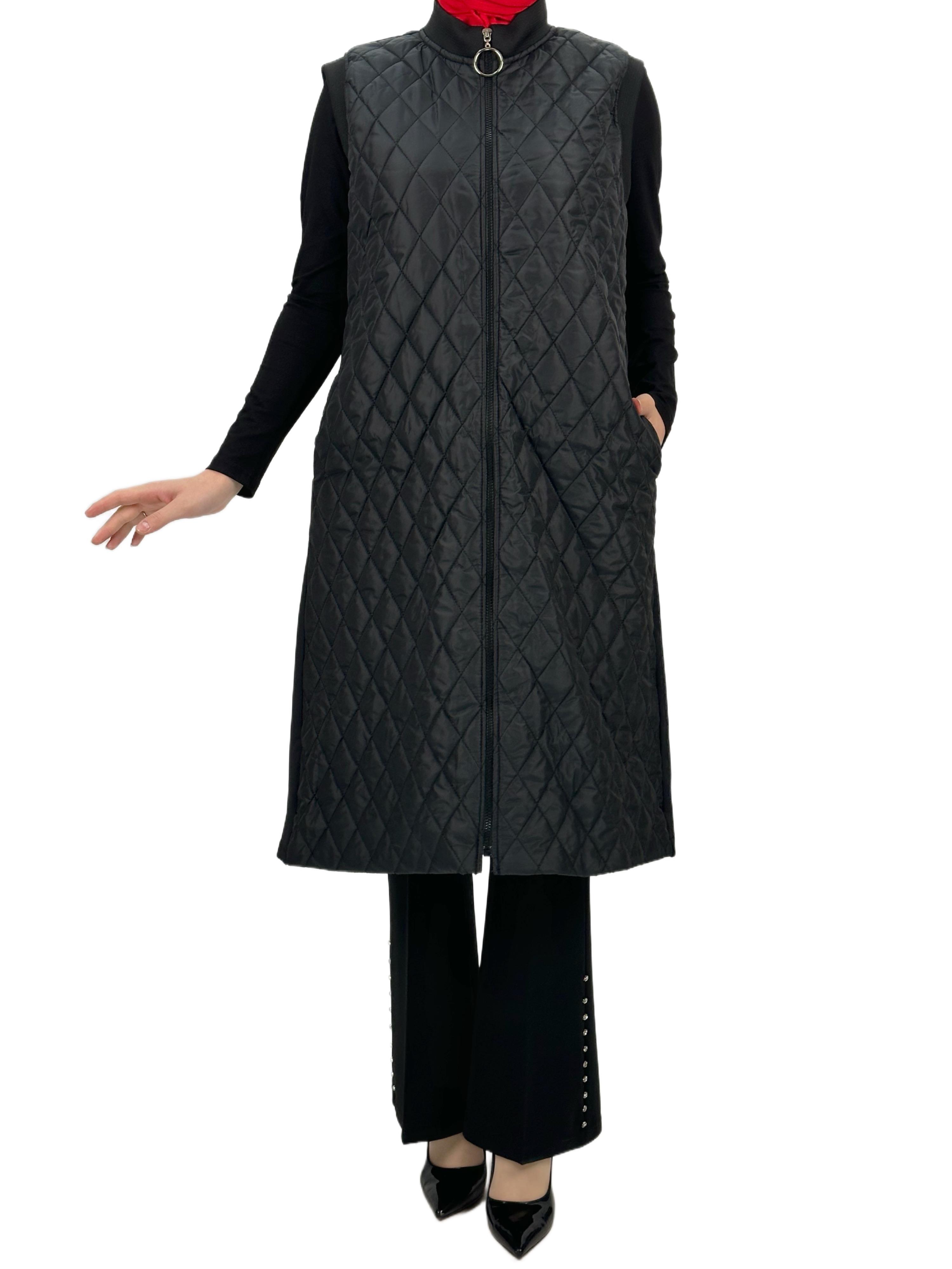 Kapitone Yelek Siyah OTW735