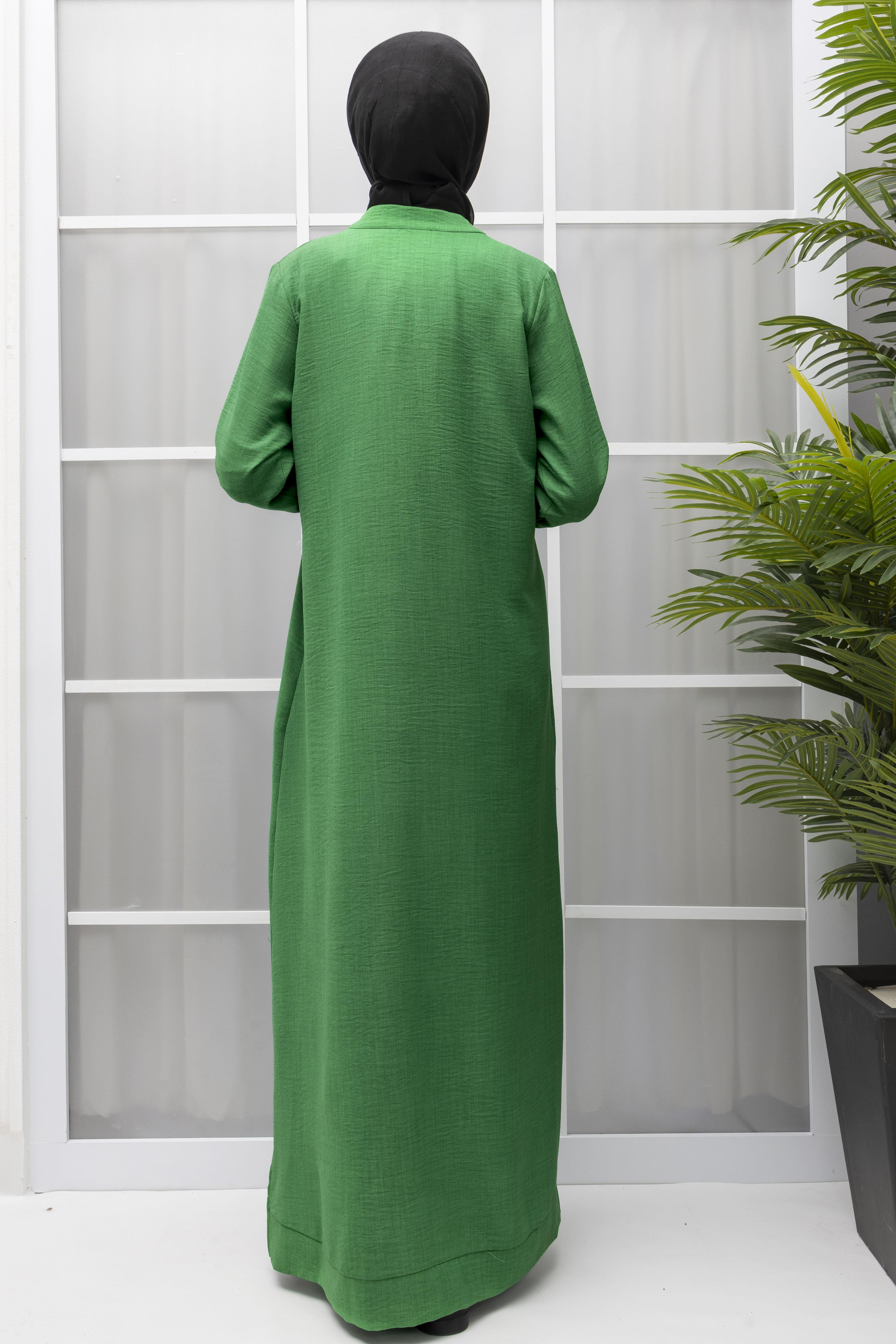 KETEN FERMUARLI GÜNLÜK ELBİSE Benetton OTW2086