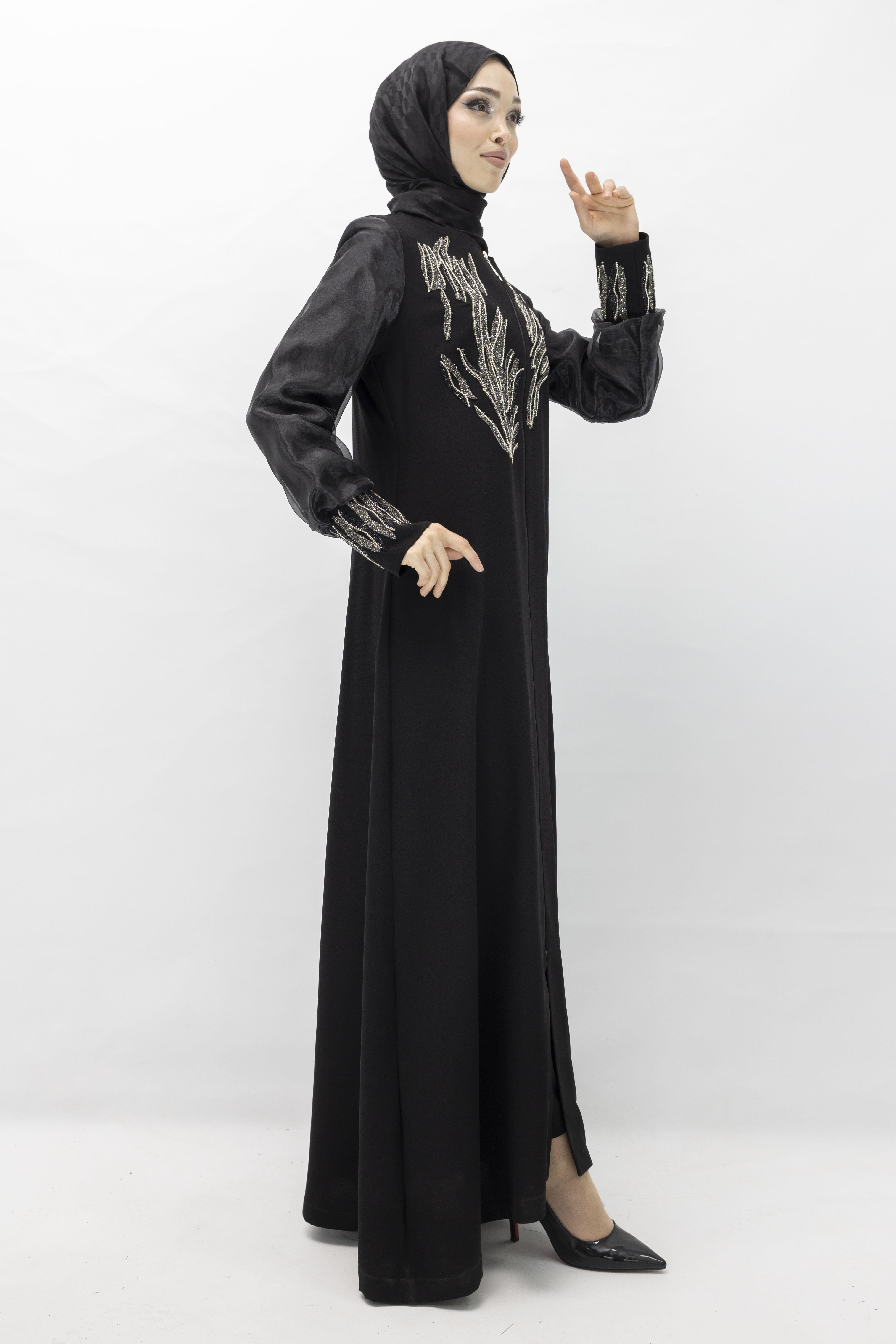 Kolları Organze Ferace Siyah OTW36185