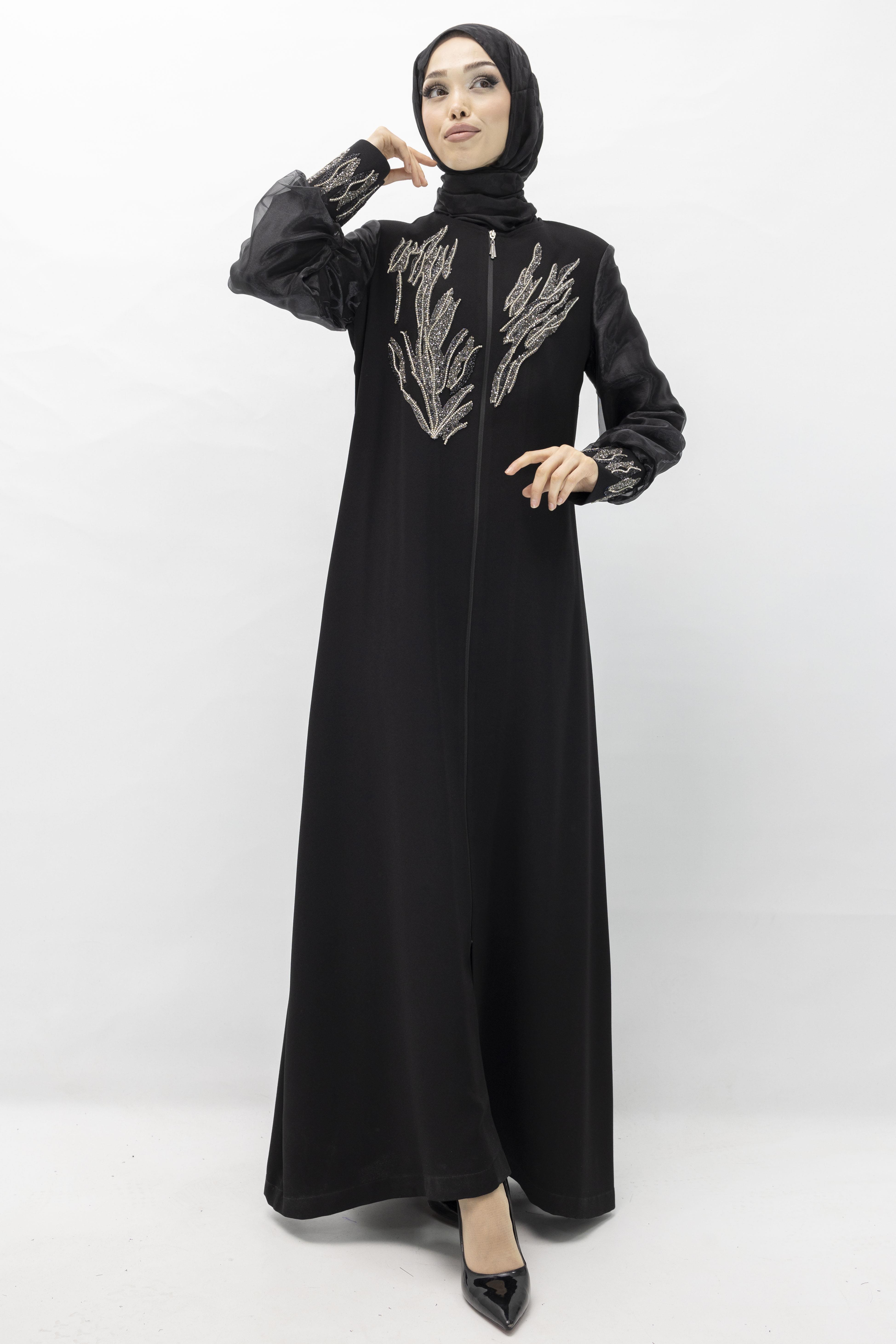 Kolları Organze Ferace Siyah OTW36185
