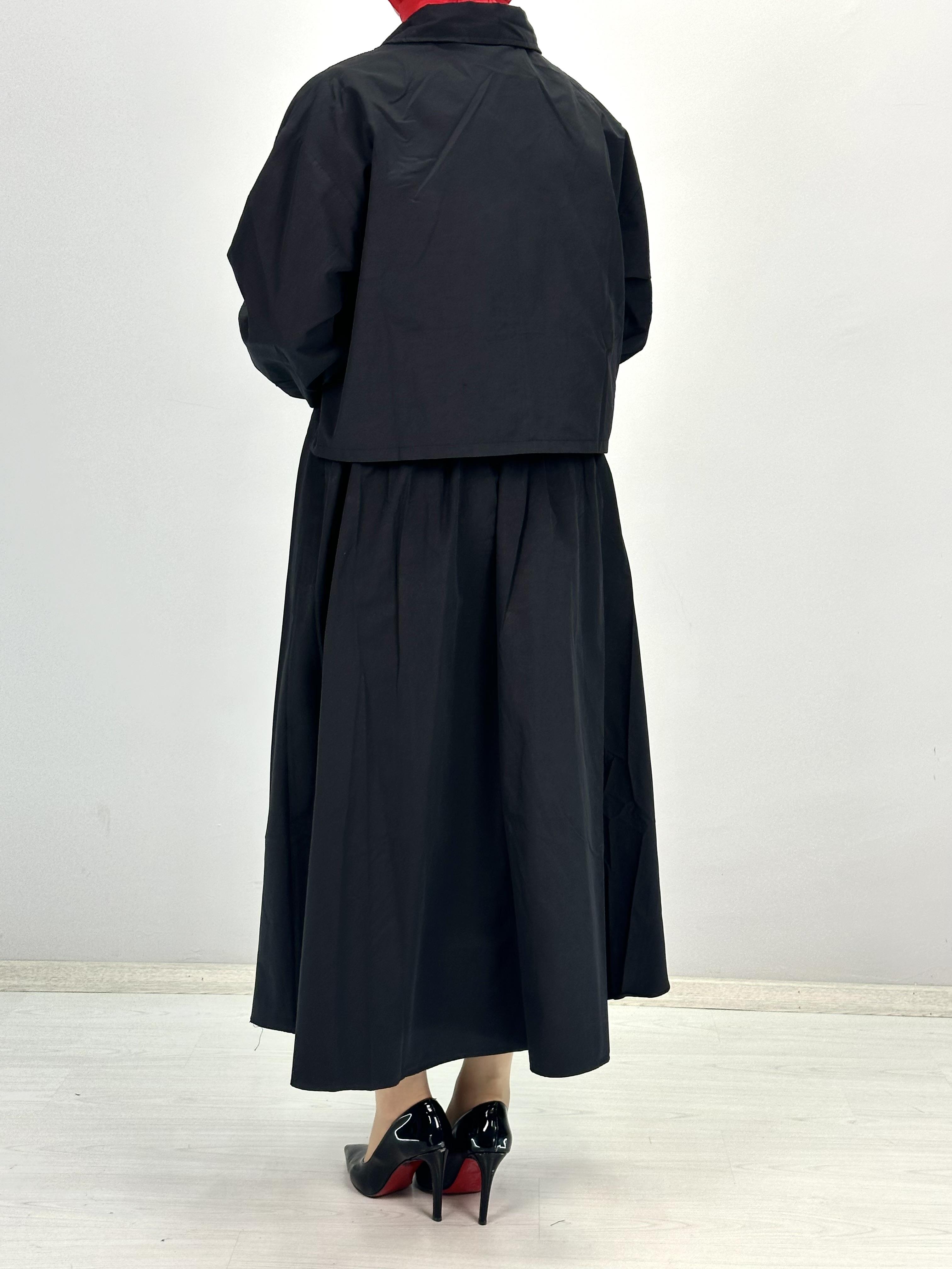 Kuşaklı Etekli Takım Siyah OTW6366