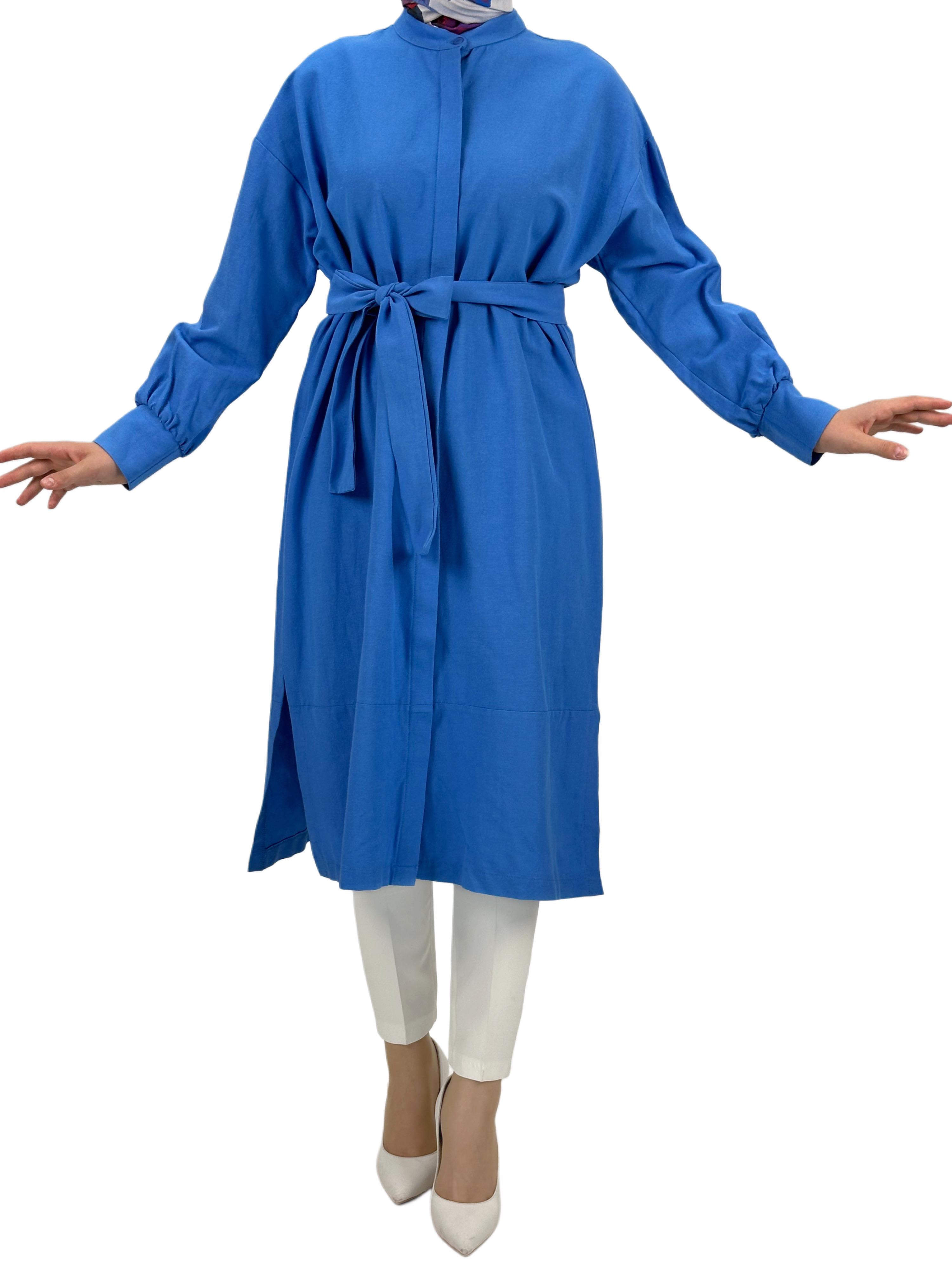 Kuşaklı Tunik Mavi OTW8342