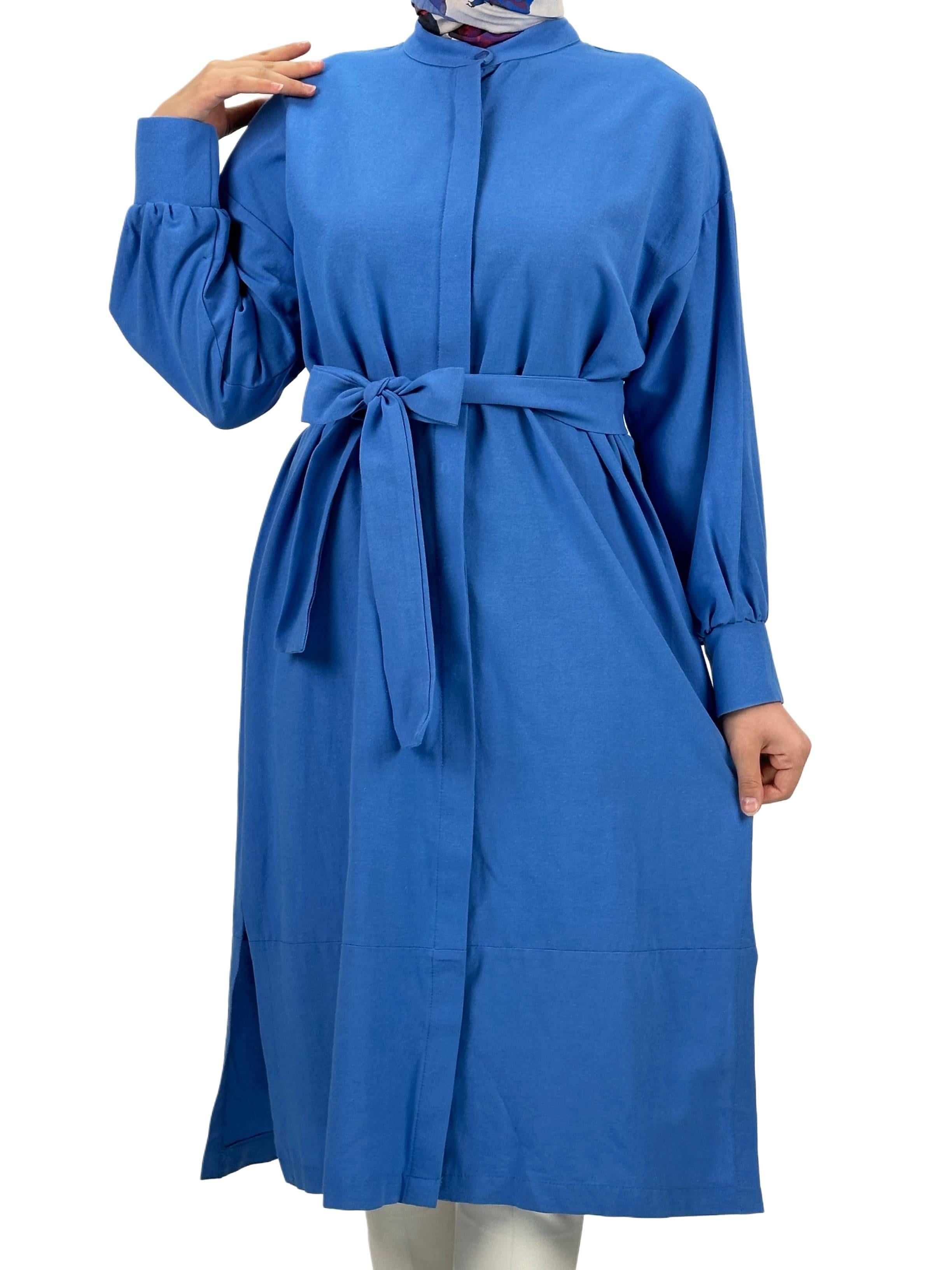 Kuşaklı Tunik Mavi OTW8342