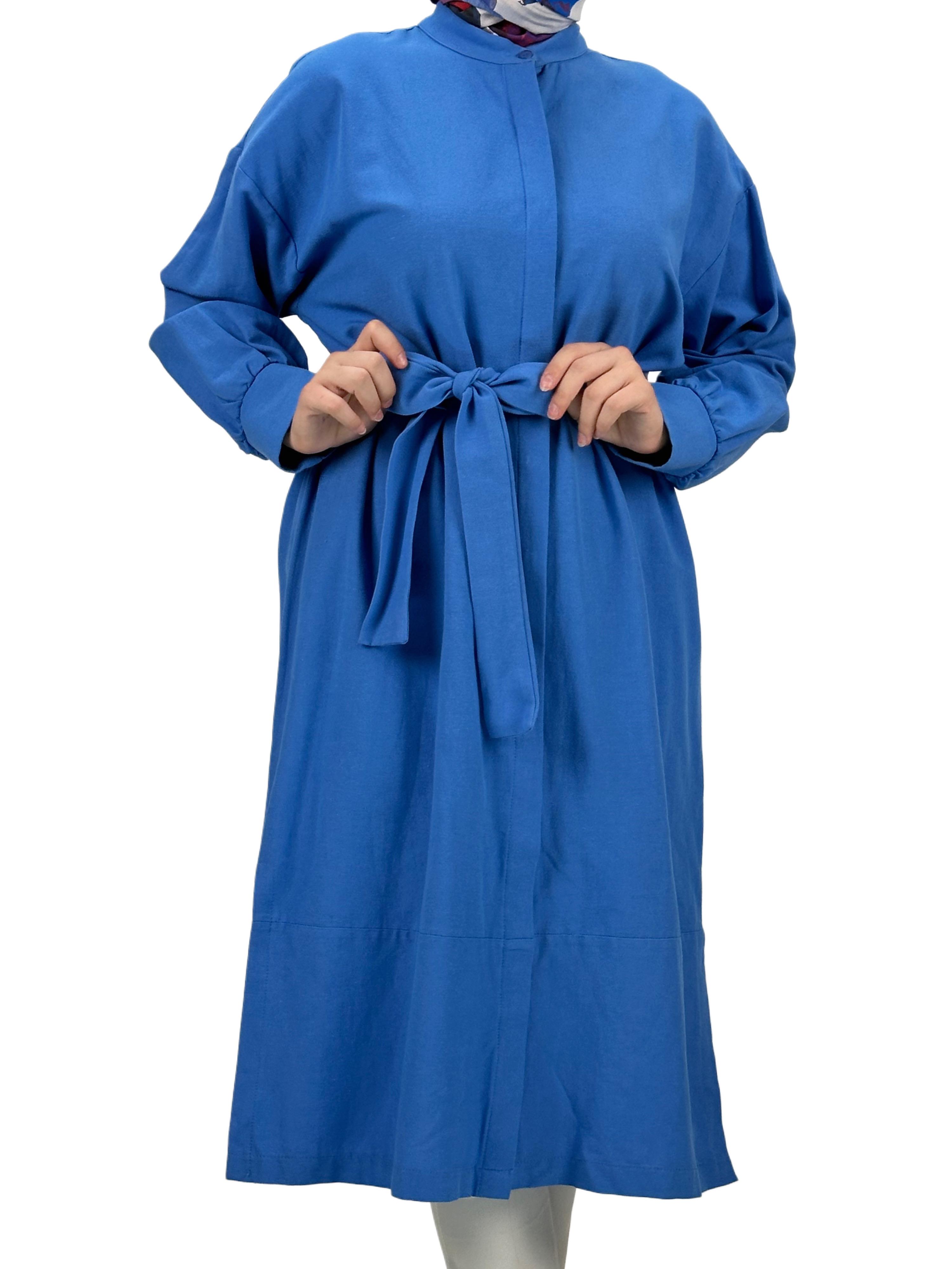 Kuşaklı Tunik Mavi OTW8342