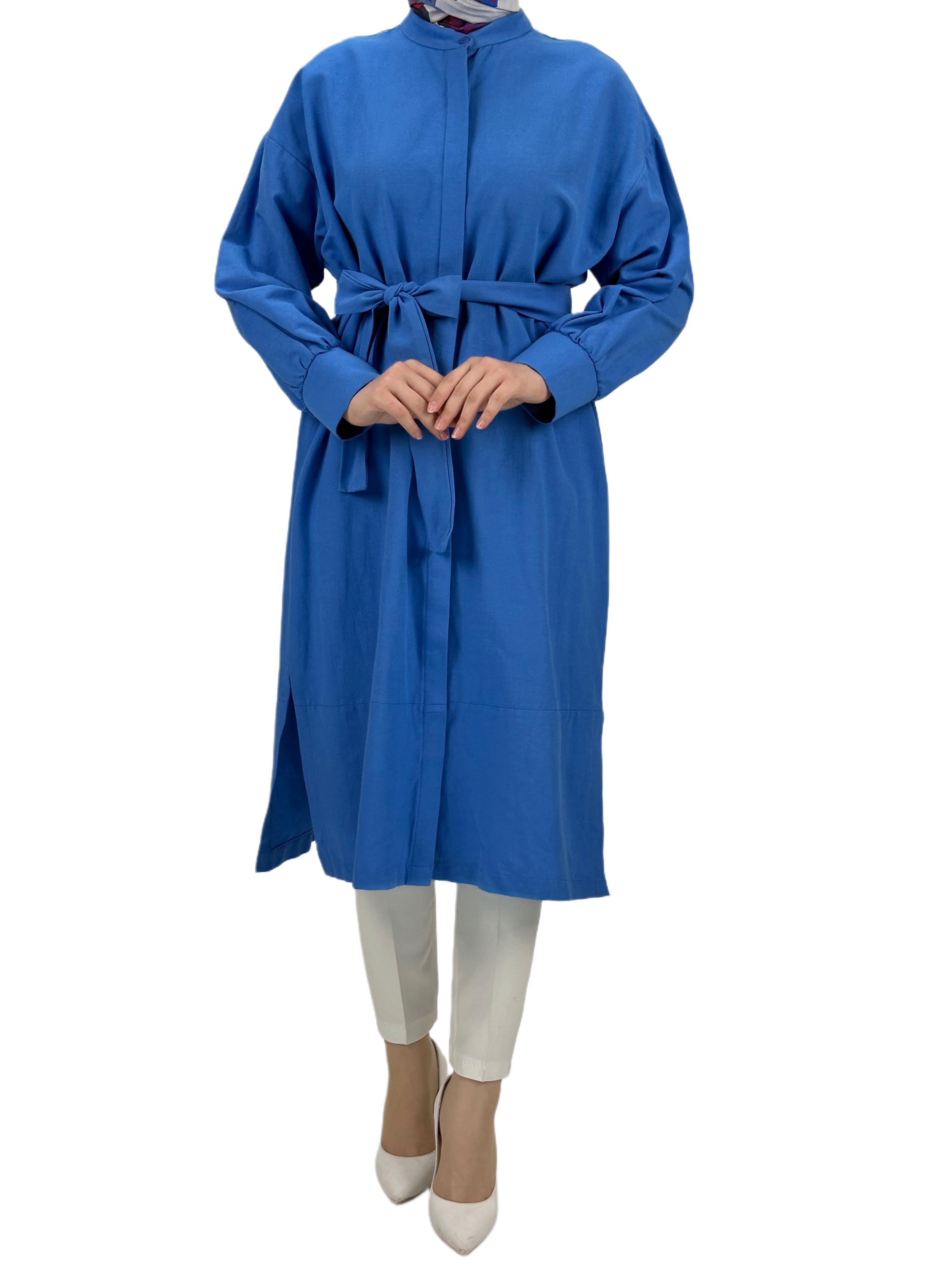 Kuşaklı Tunik Mavi OTW8342