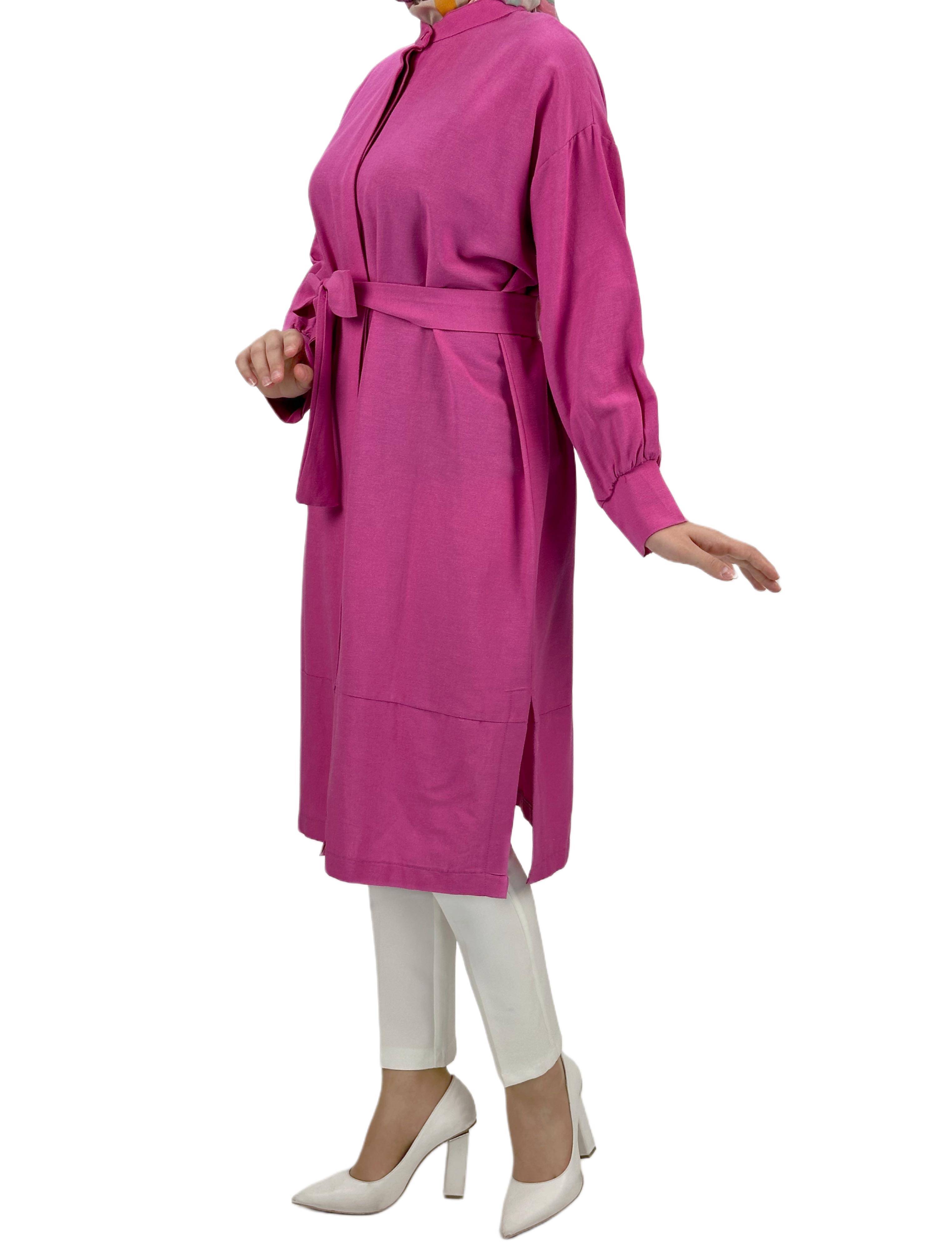 Kuşaklı Tunik Pembe OTW8342