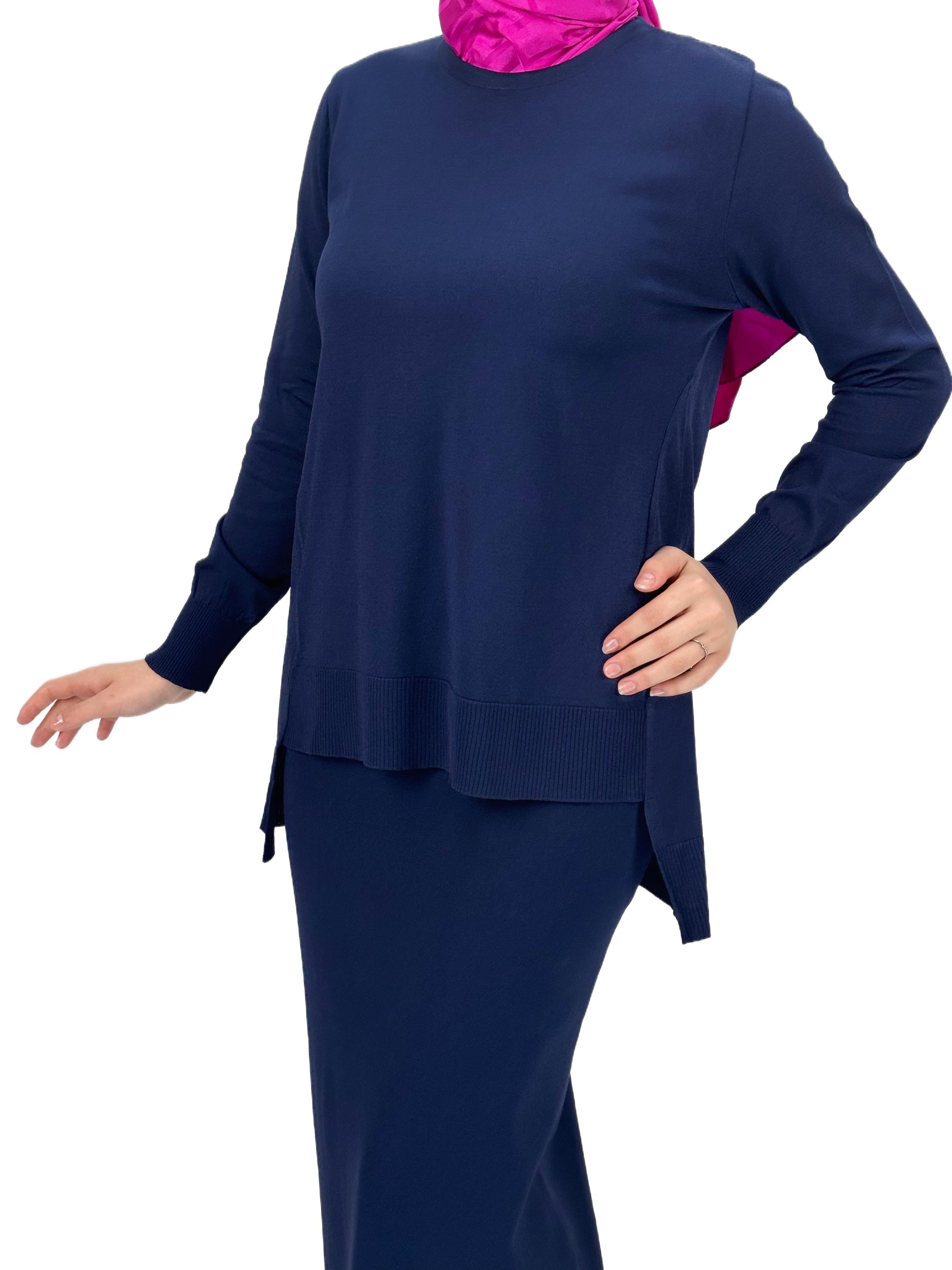Merserize Triko Bluz Lacivert OTW1666