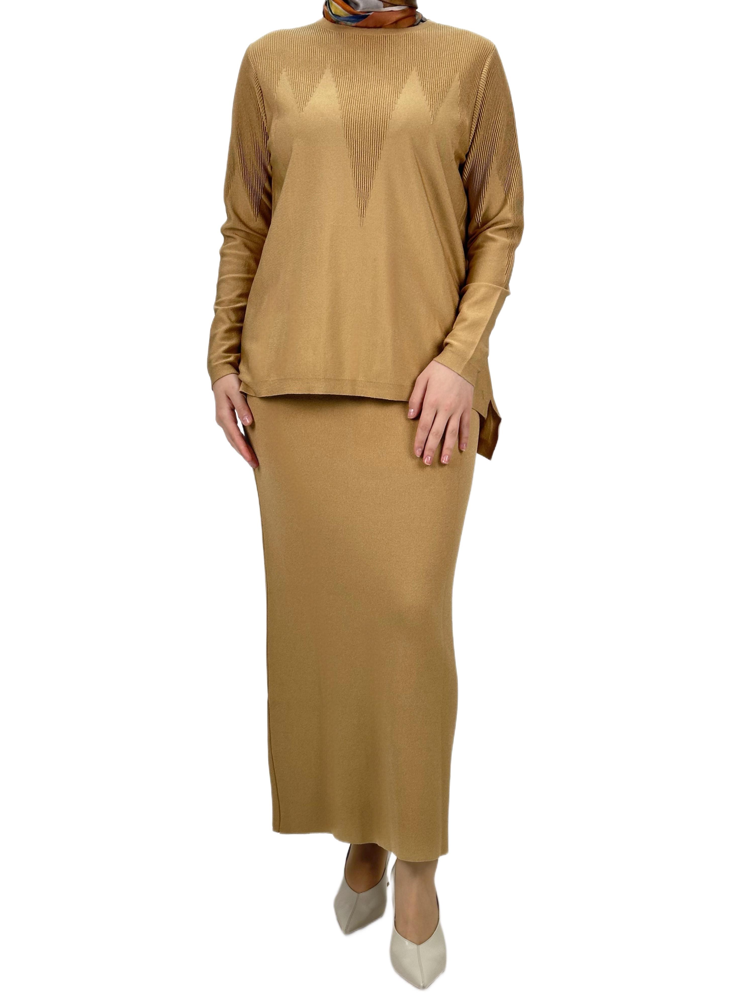 Merserize Triko Etekli Takım Camel OTW0324