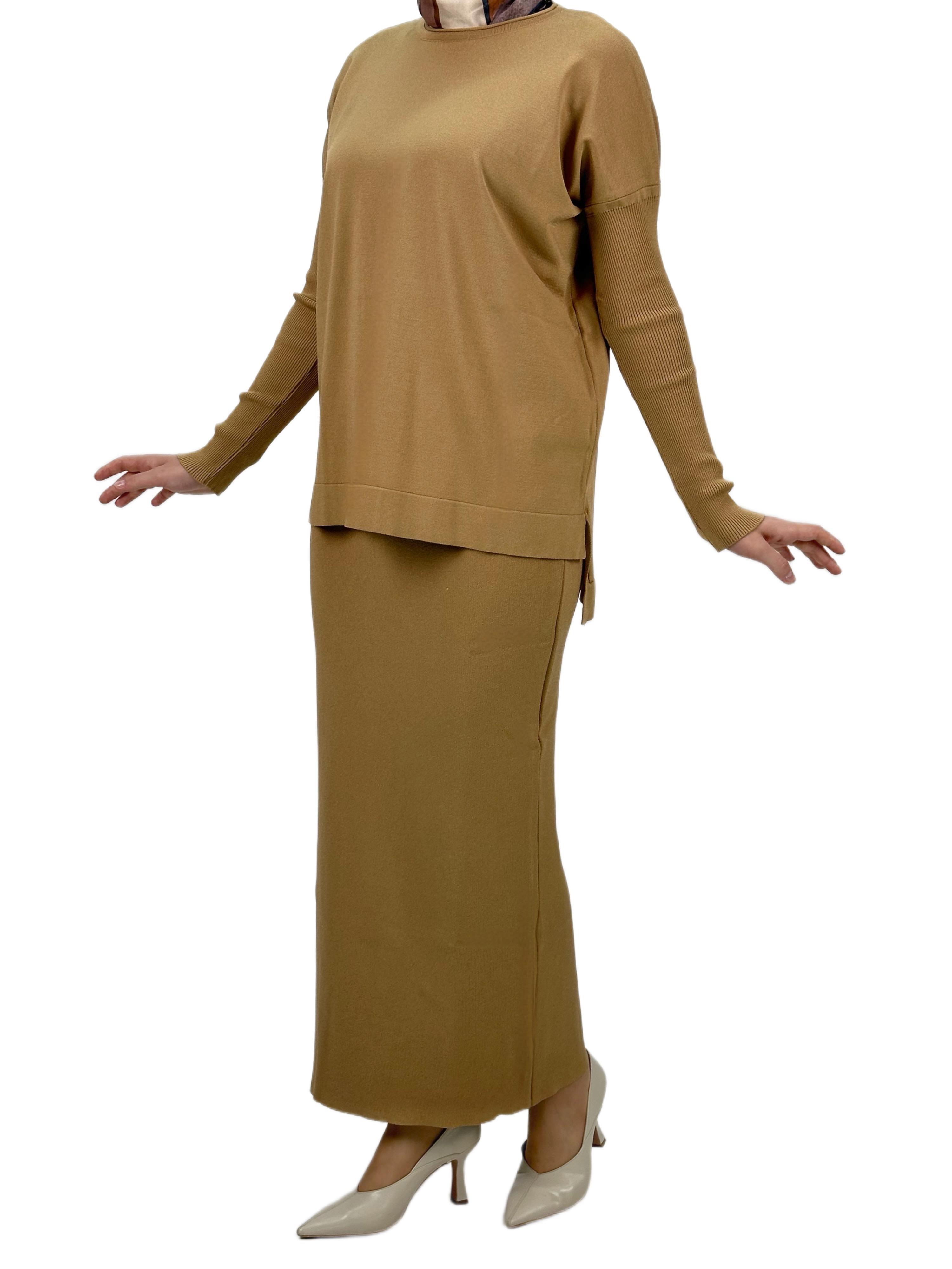 Merserize Triko Etekli Takım Camel OTW0224