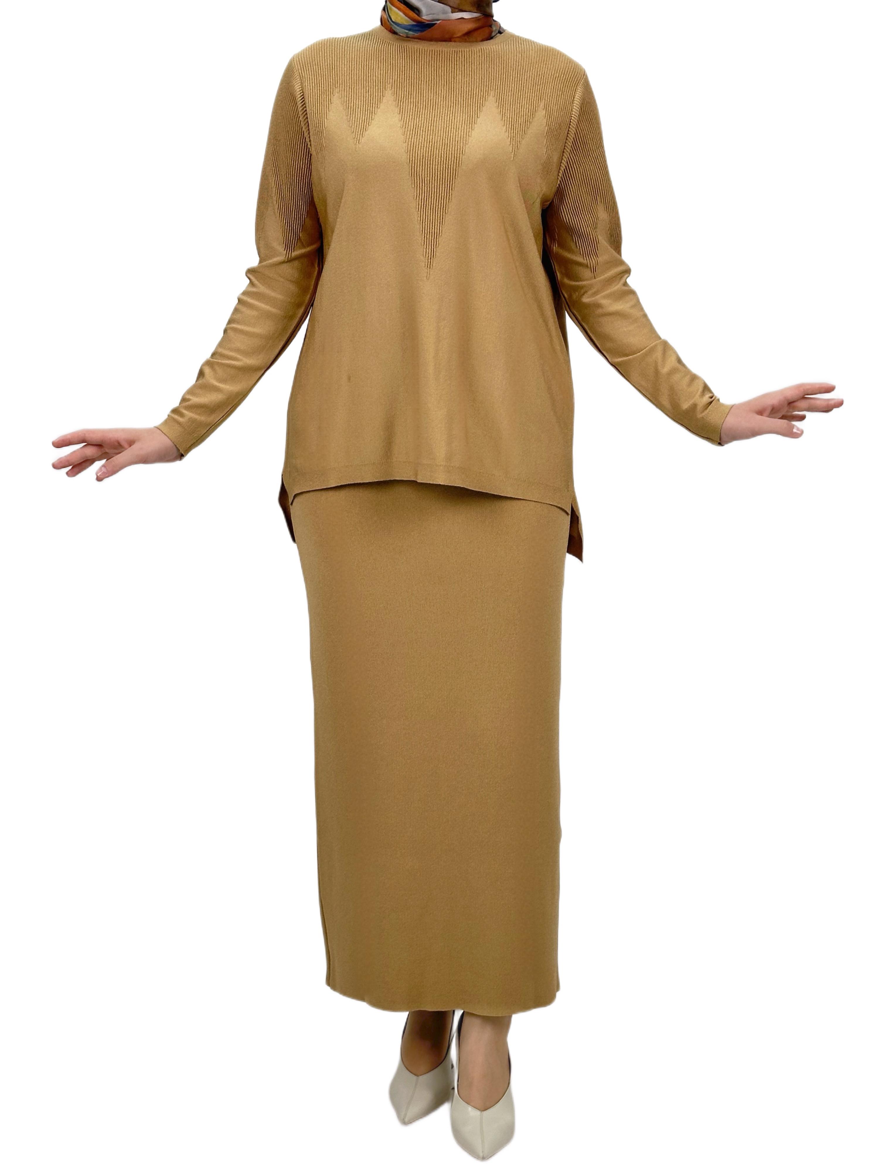 Merserize Triko Etekli Takım Camel OTW0324