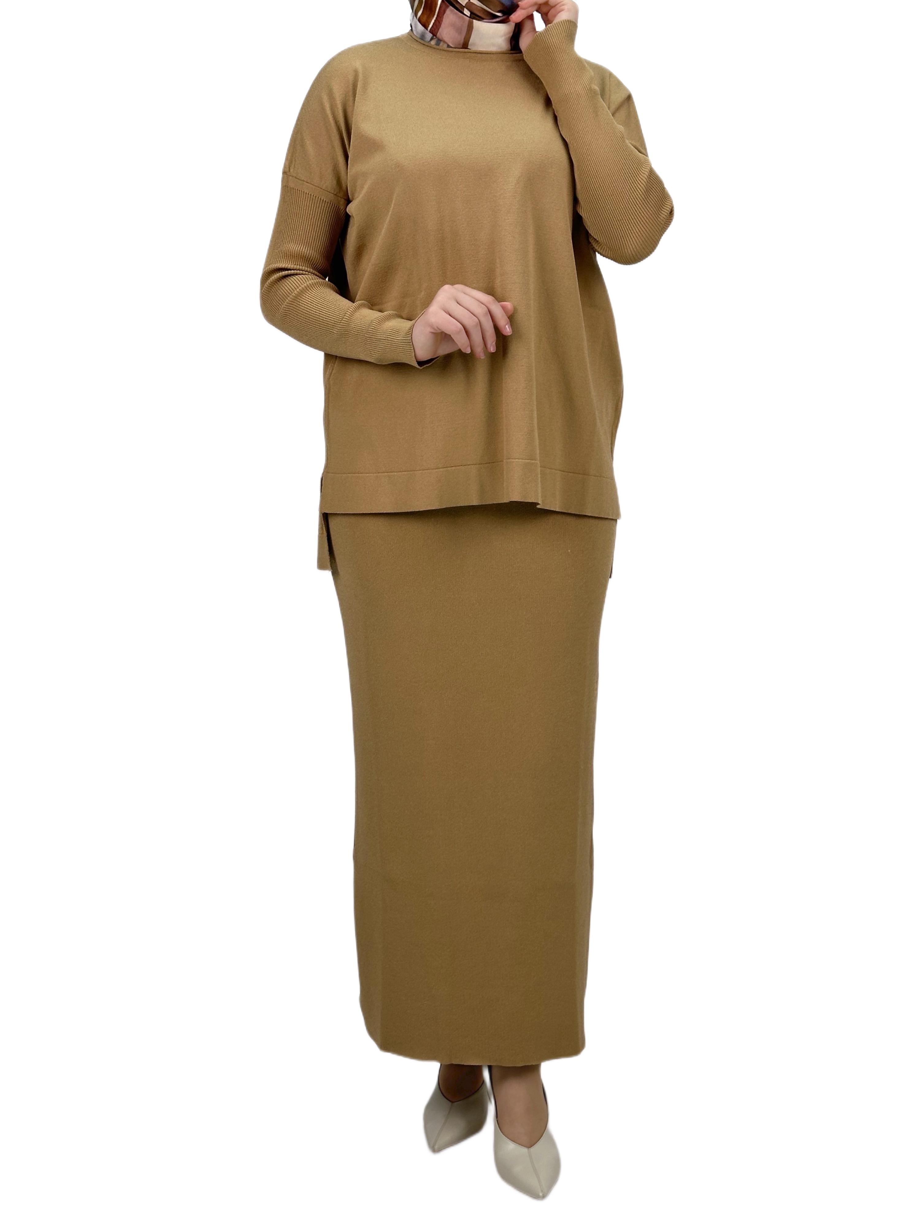 Merserize Triko Etekli Takım Camel OTW0224