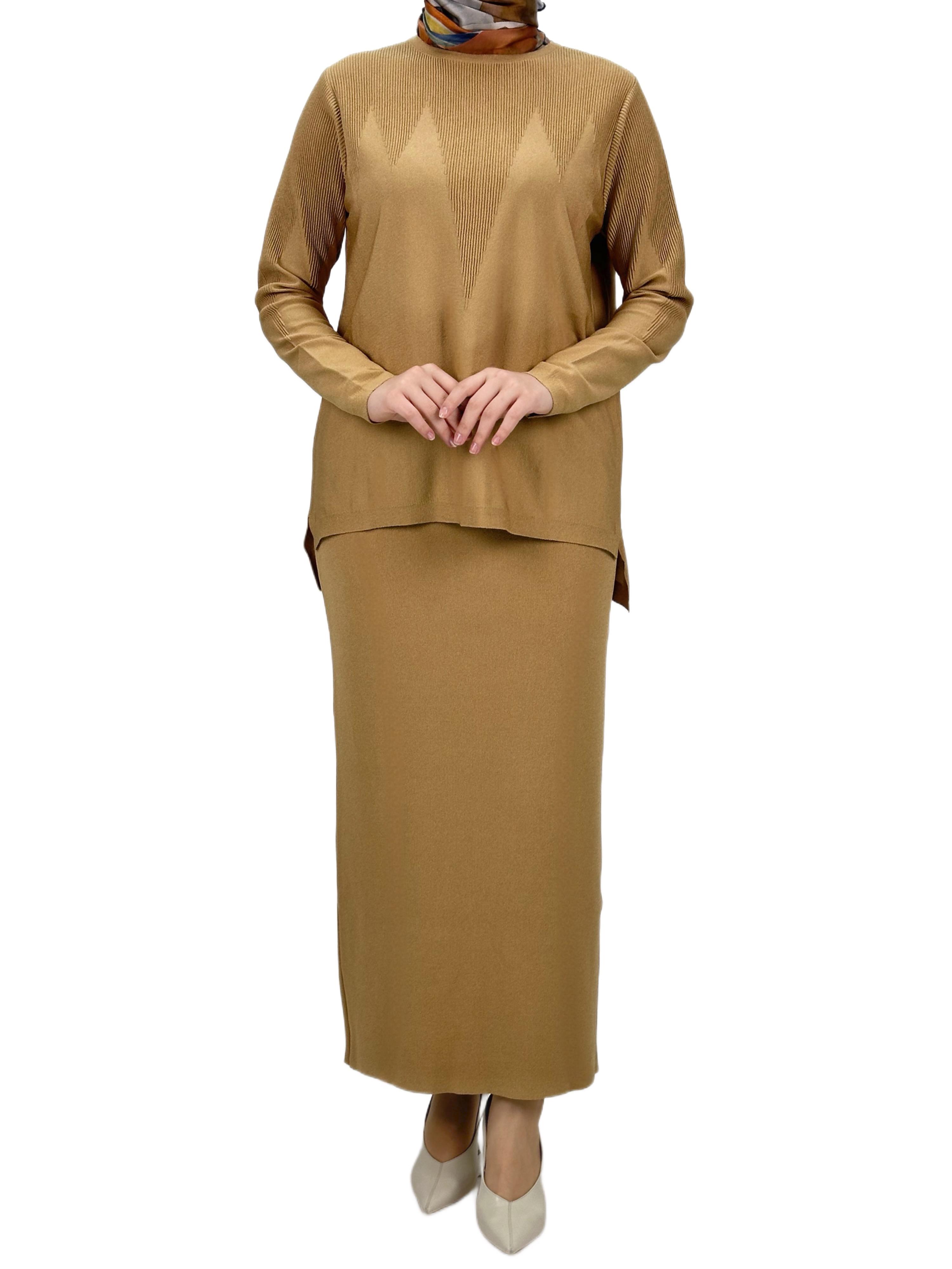 Merserize Triko Etekli Takım Camel OTW0324