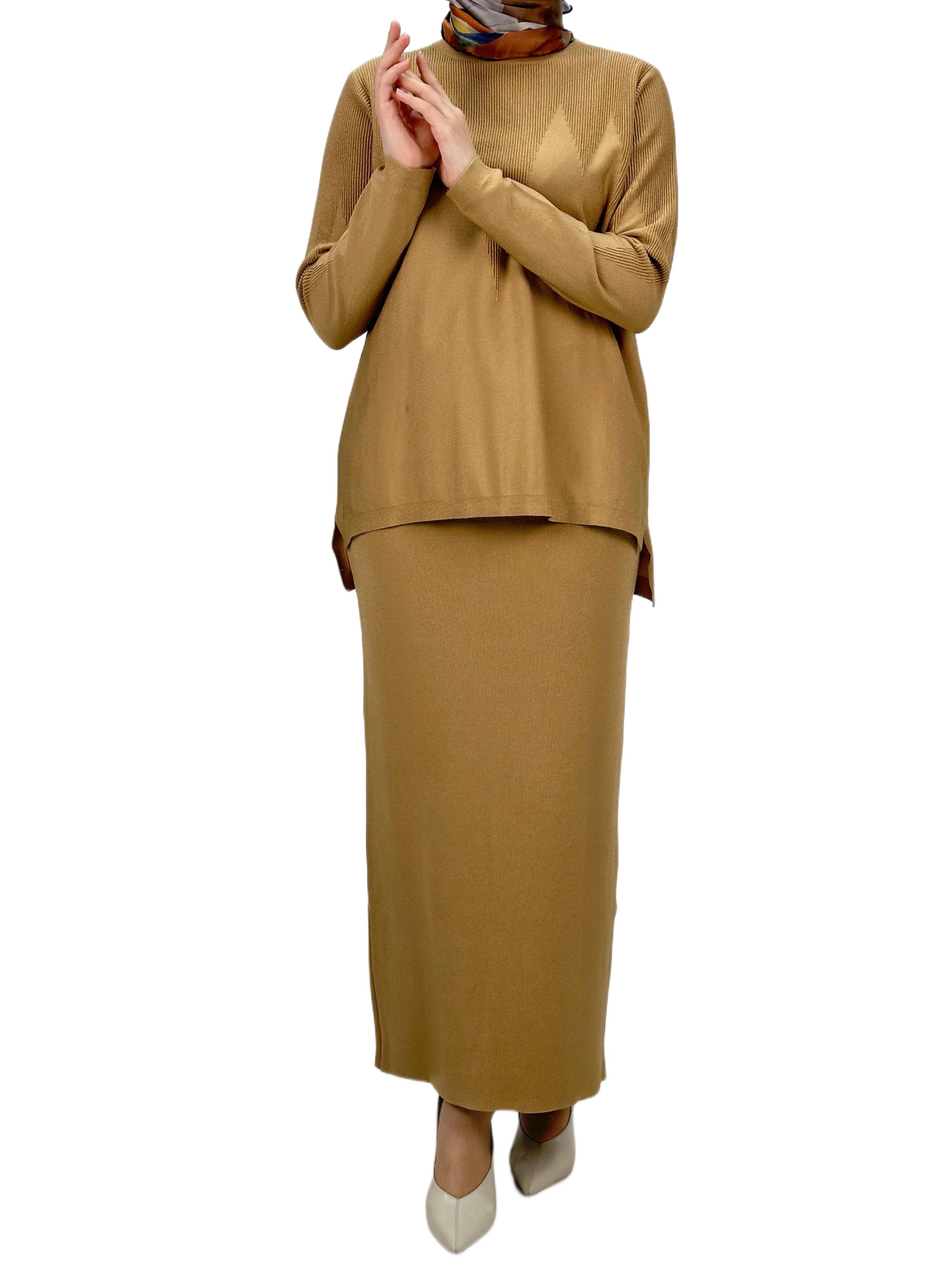 Merserize Triko Etekli Takım Camel OTW0324