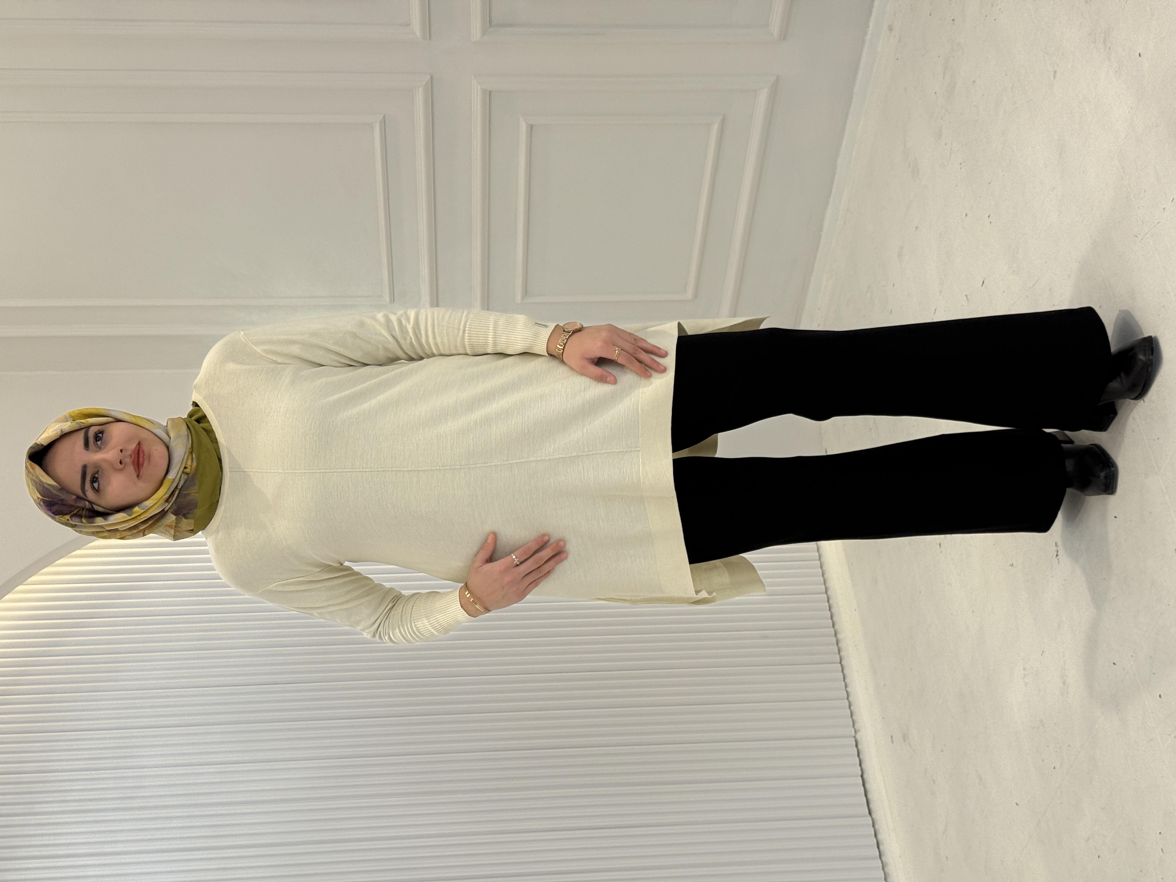 Merserize Triko Tunik Ekru OTW123