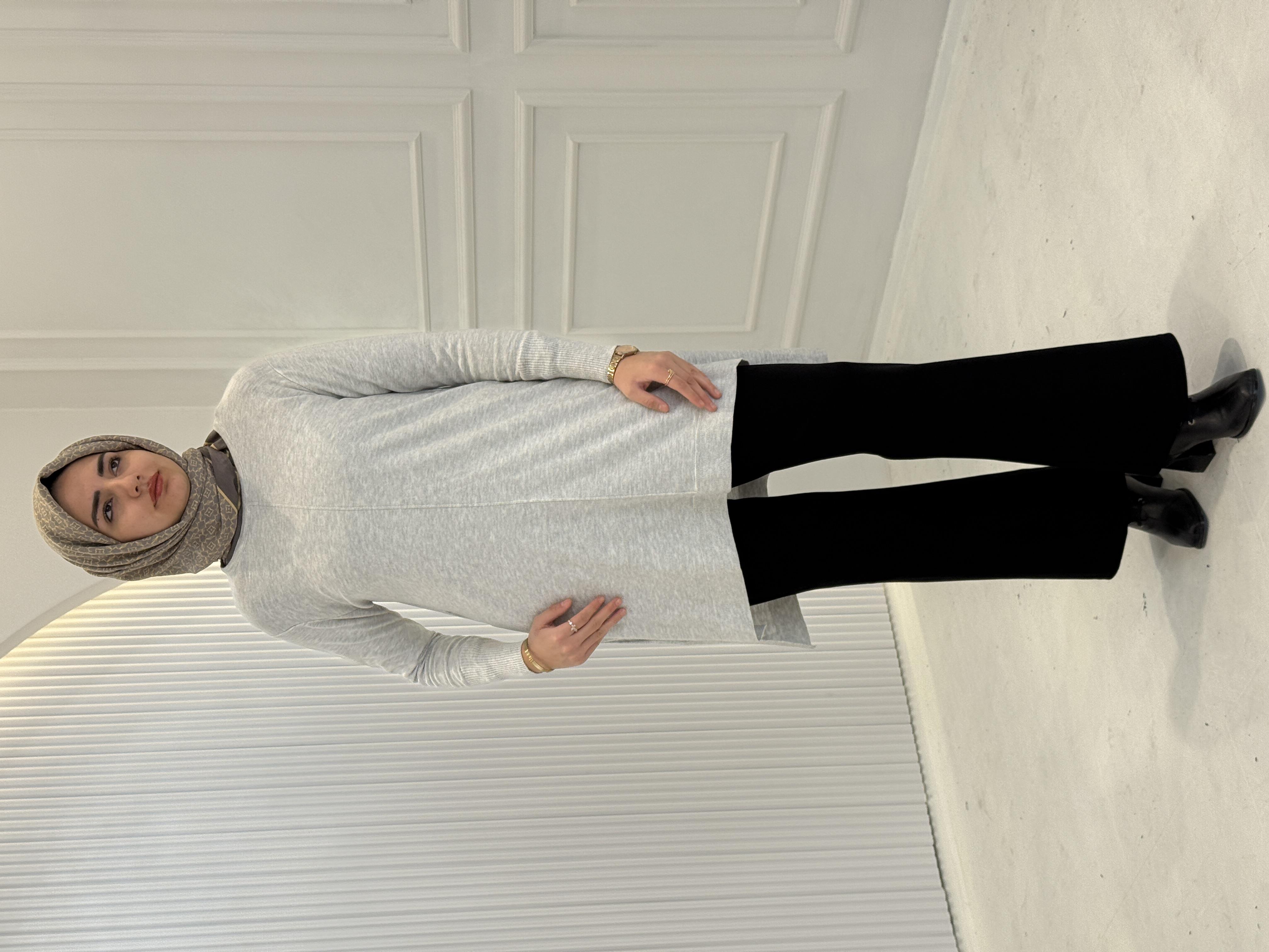 Merserize Triko Tunik Gri OTW123