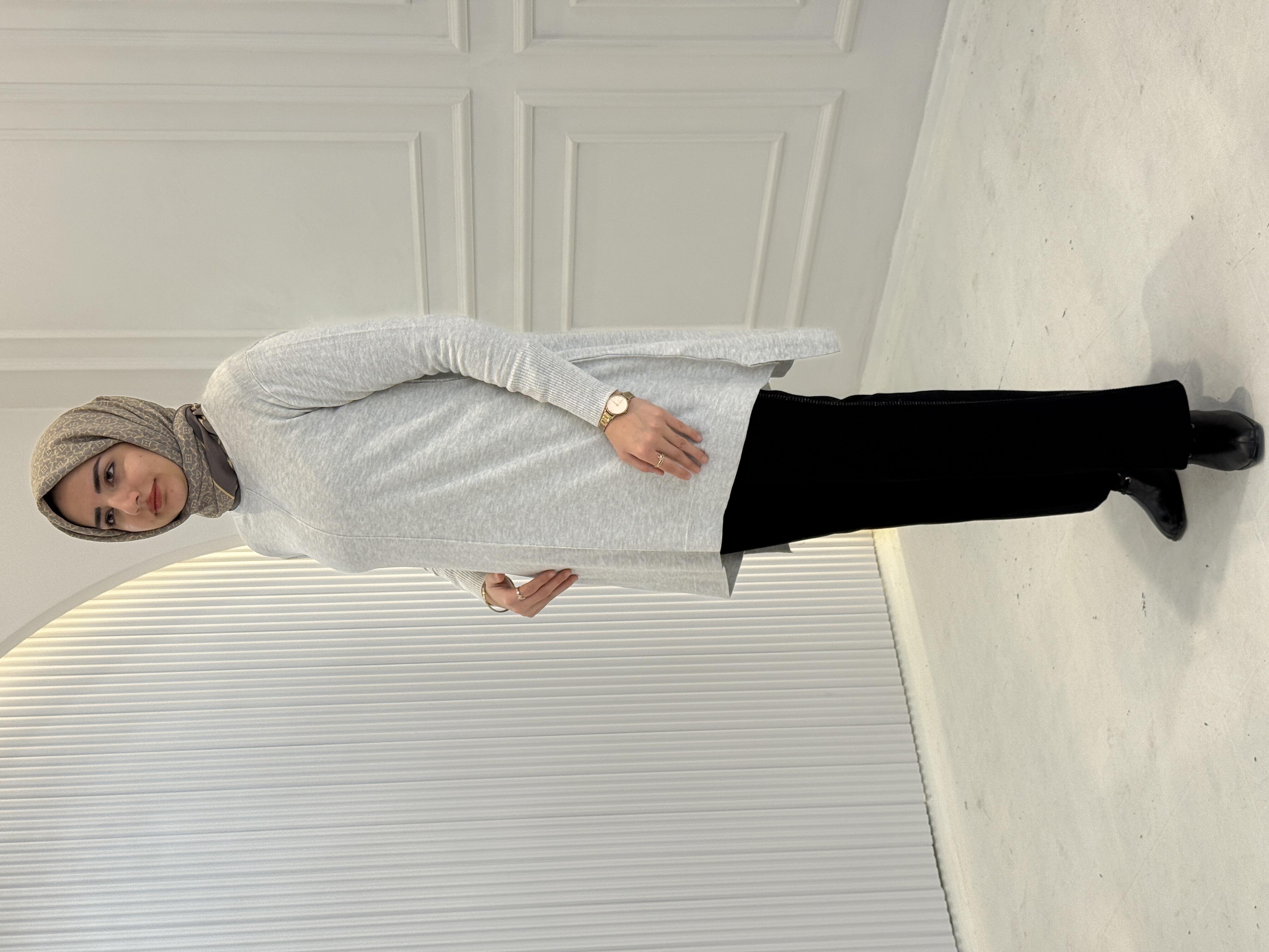 Merserize Triko Tunik Gri OTW123