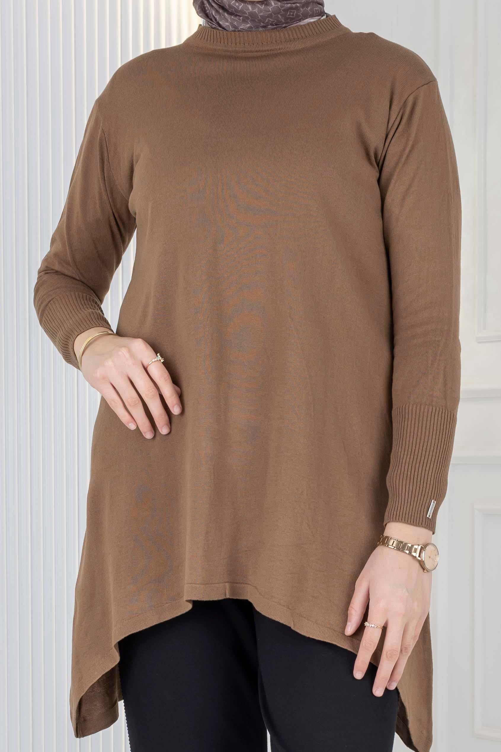 Merserize Triko Tunik Kahve OTW884
