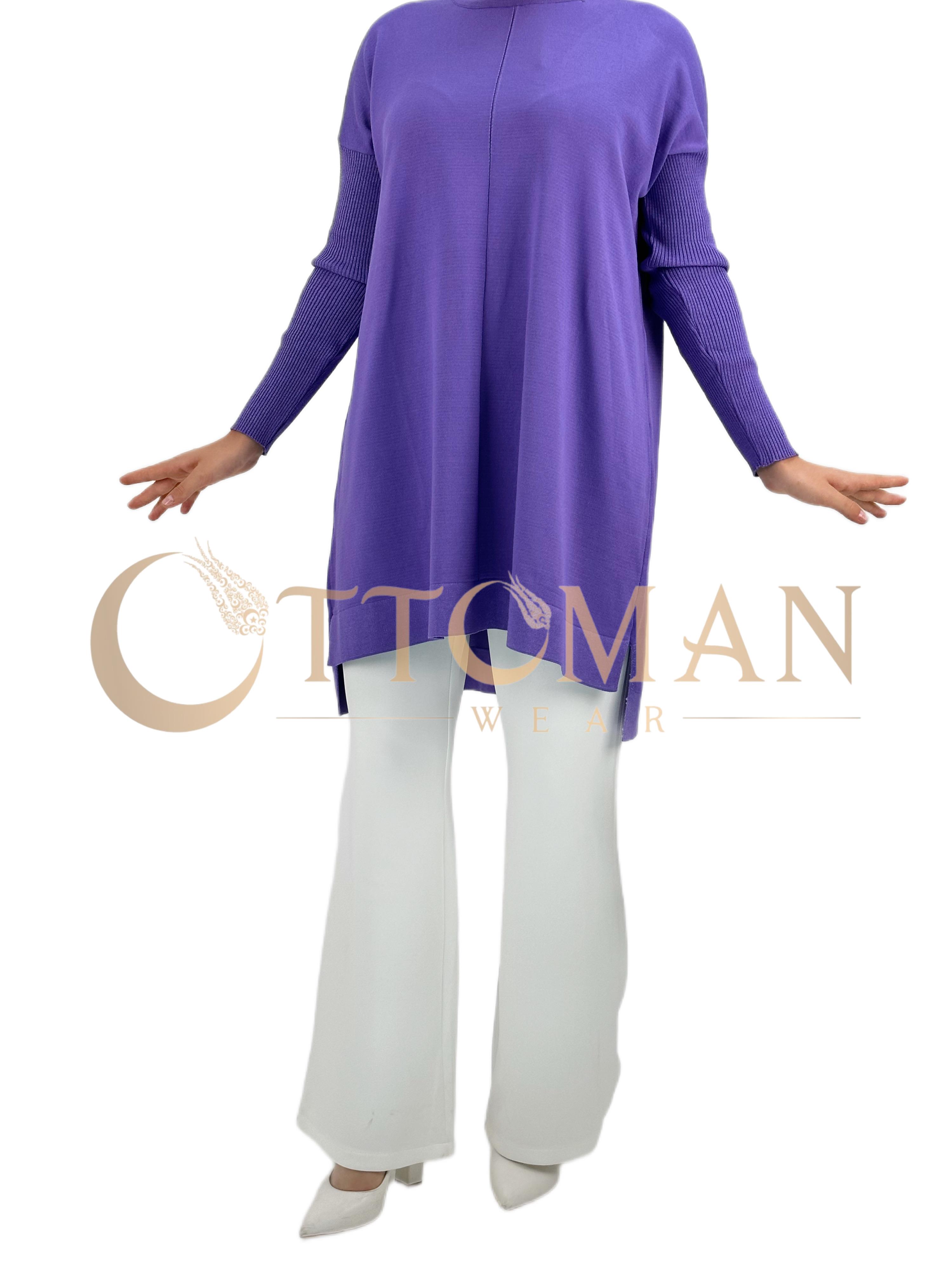 Merserize Triko Tunik Lila OTW127
