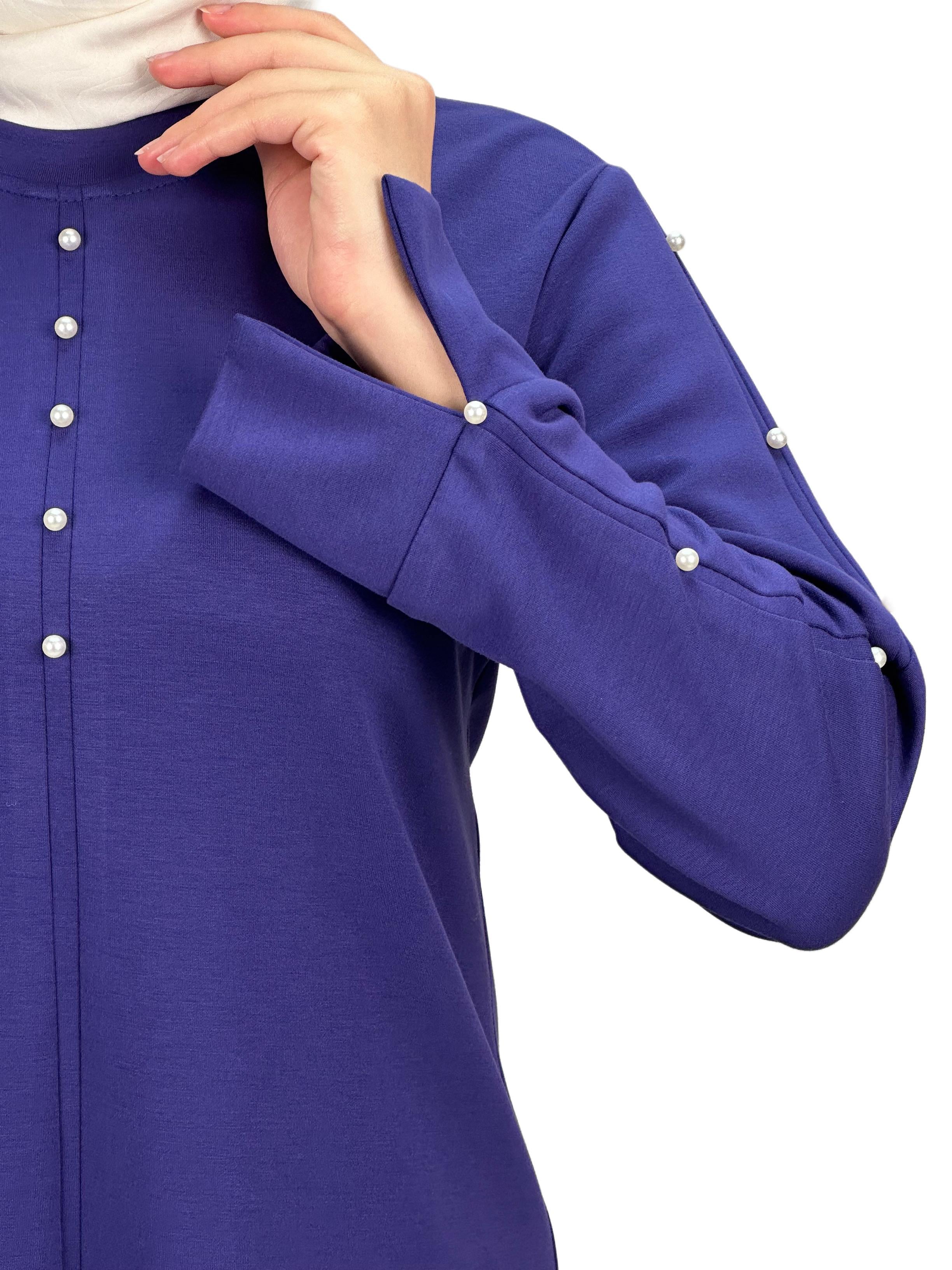 Modal İncili Tunik Mor OTW2118