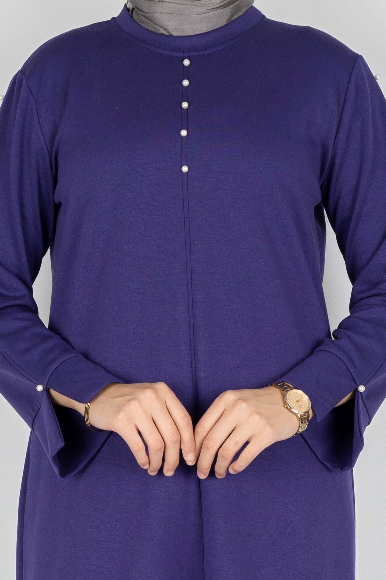 Modal İncili Tunik Mor OTW2118