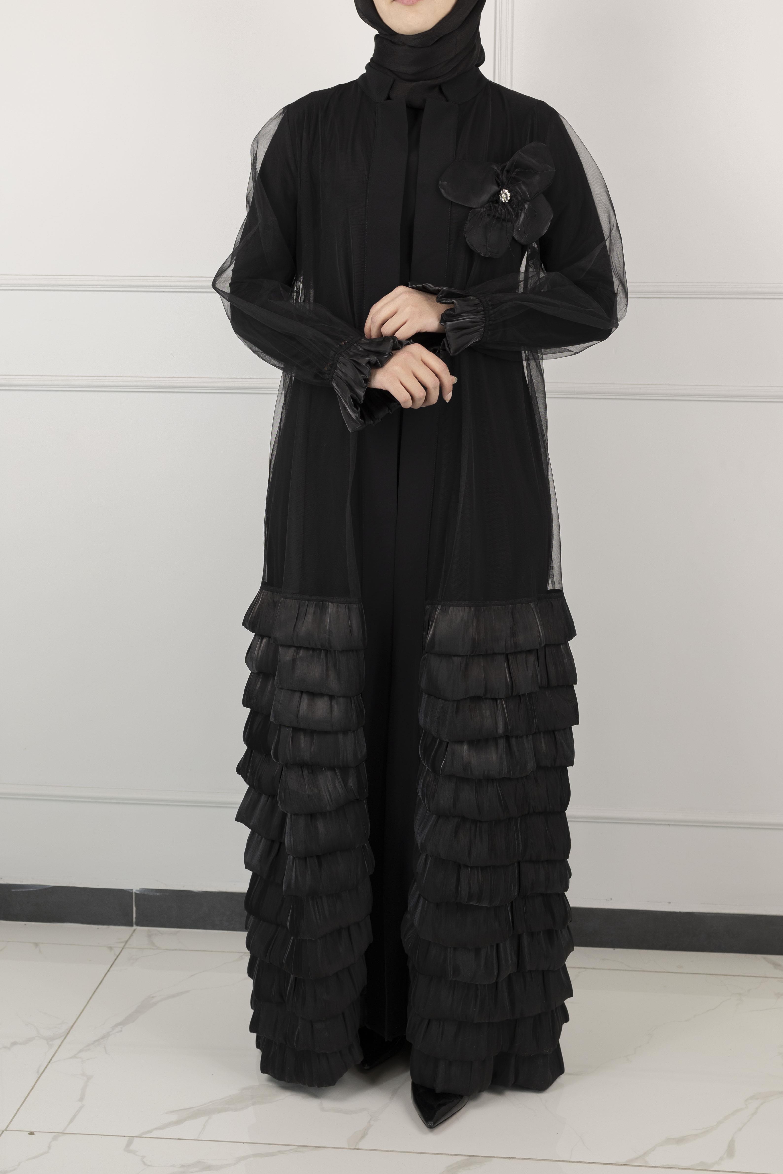Orhan Store Abaya Takım Siyah OTW2146