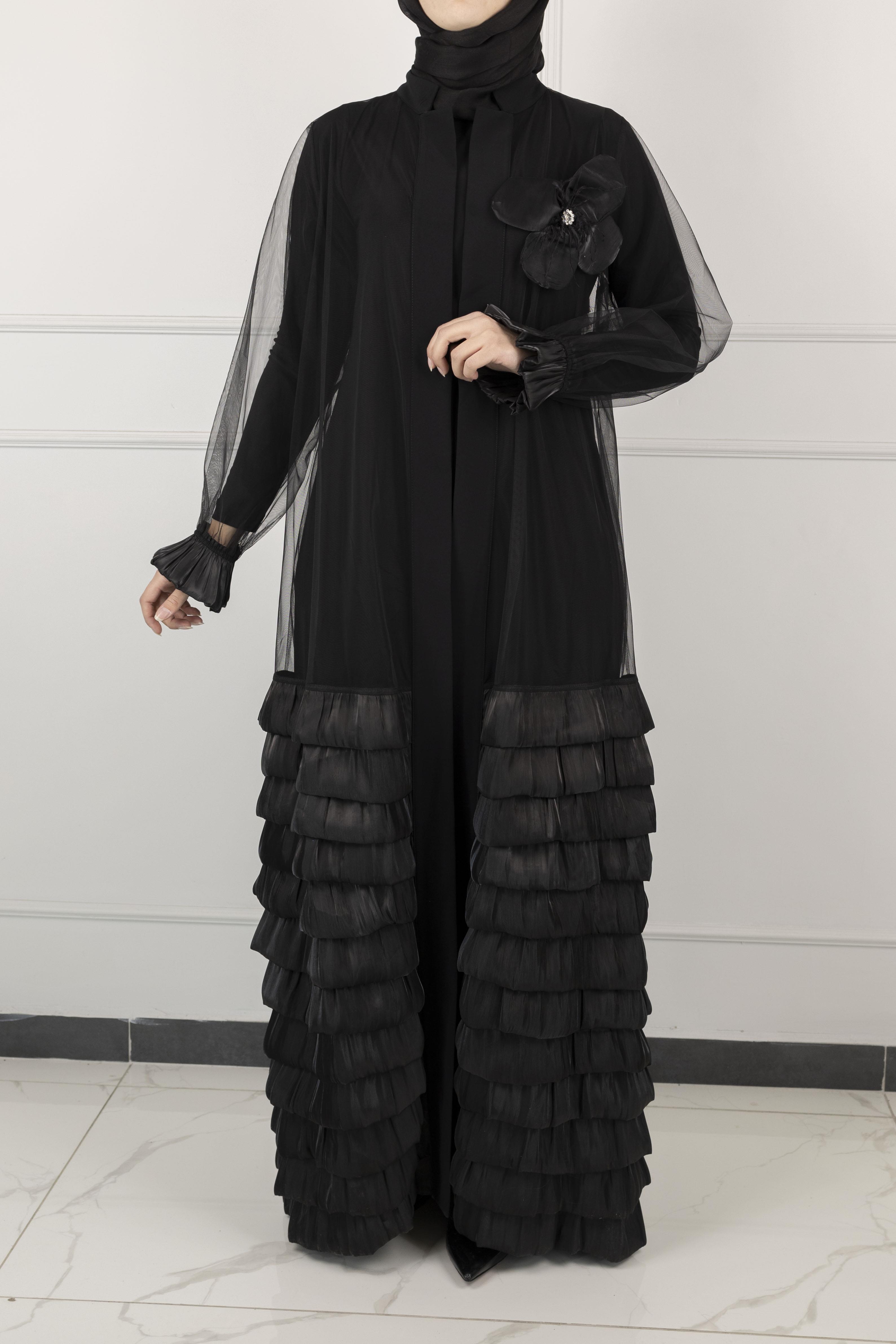 Orhan Store Abaya Takım Siyah OTW2146
