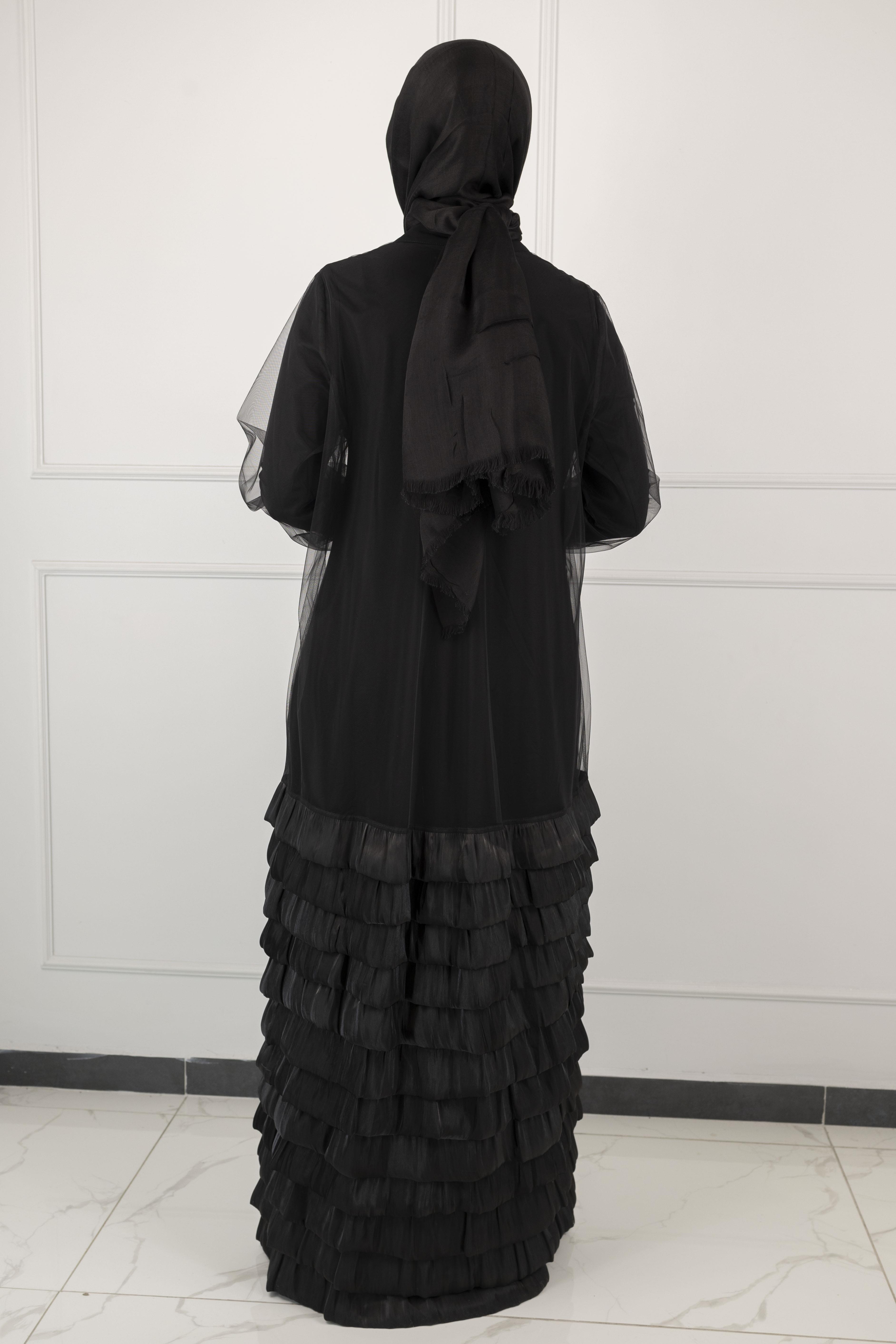 Orhan Store Abaya Takım Siyah OTW2146