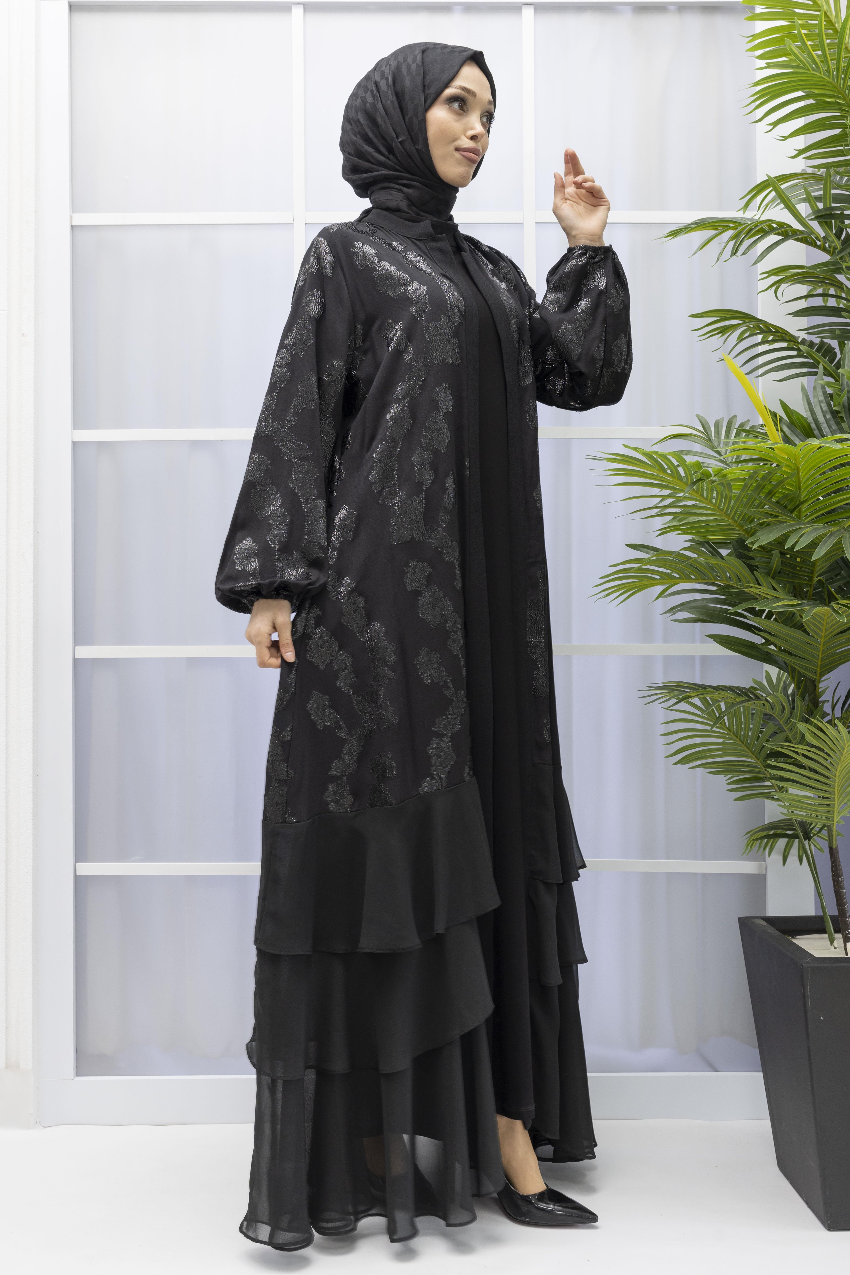 ORHAN STORE ABAYA TAKIM Siyah OTW2308