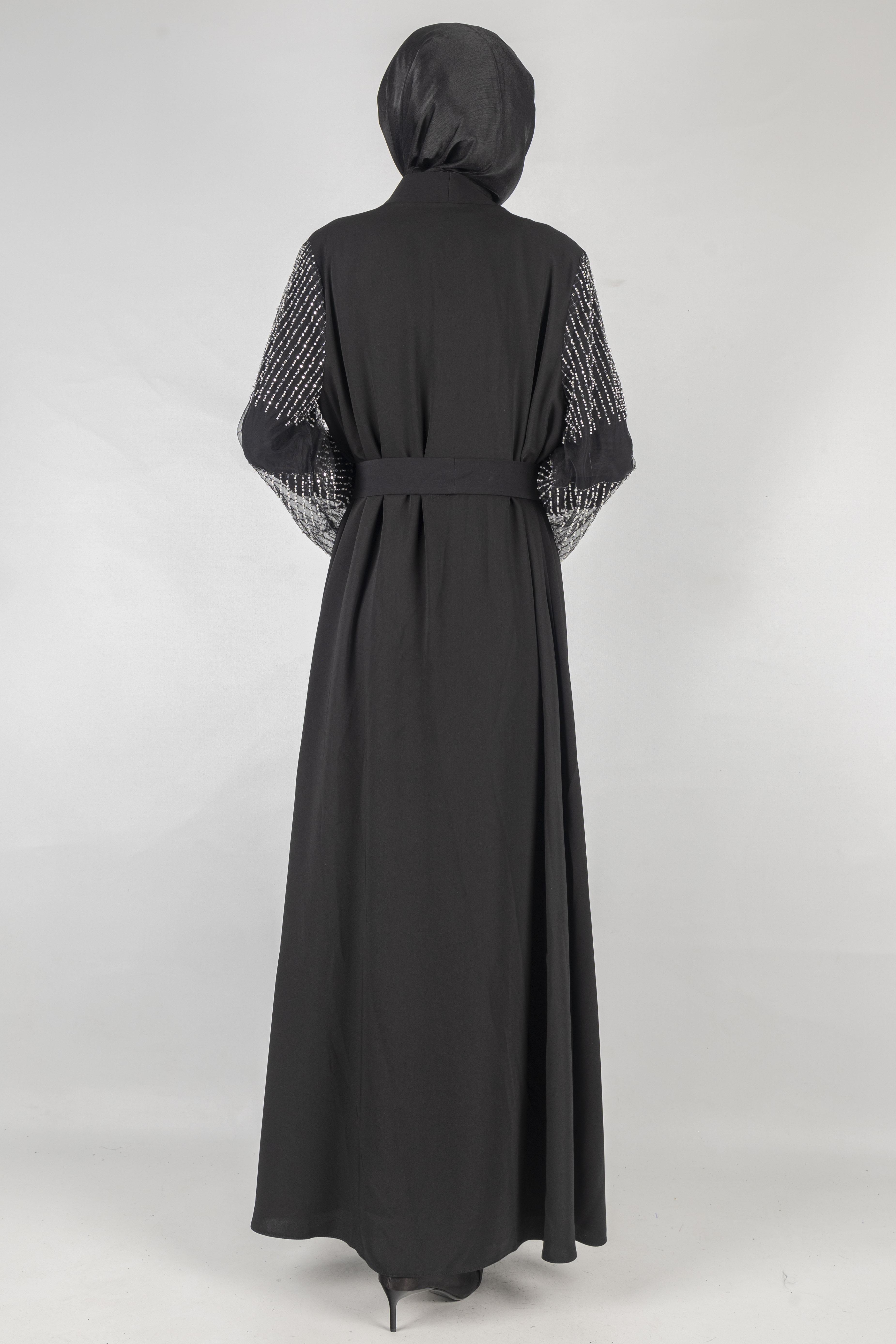 Orhan Store Abaya Takım Siyah-Siyah OTW2588