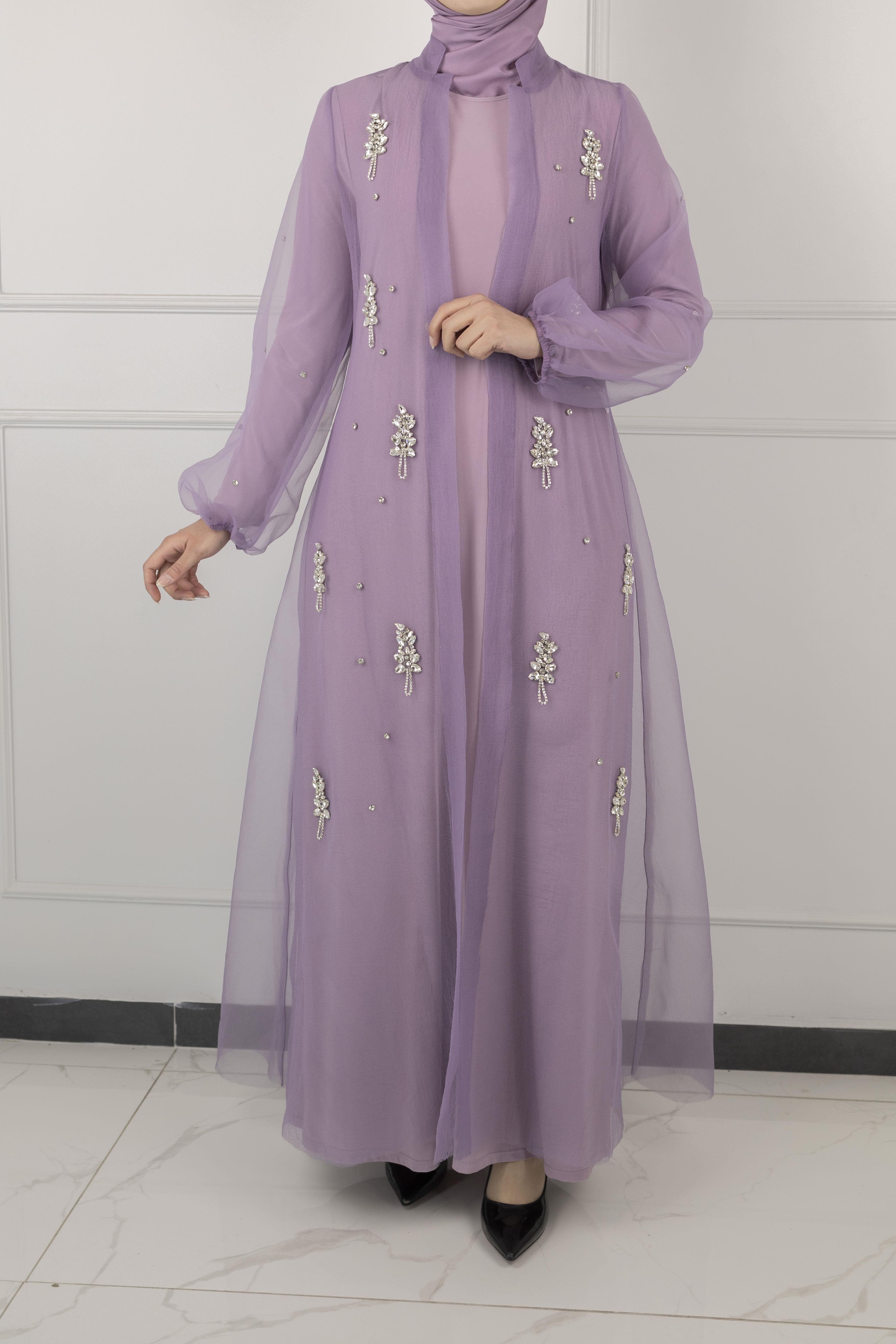 Orhan Store Abayalı Takım Lila OTW2415